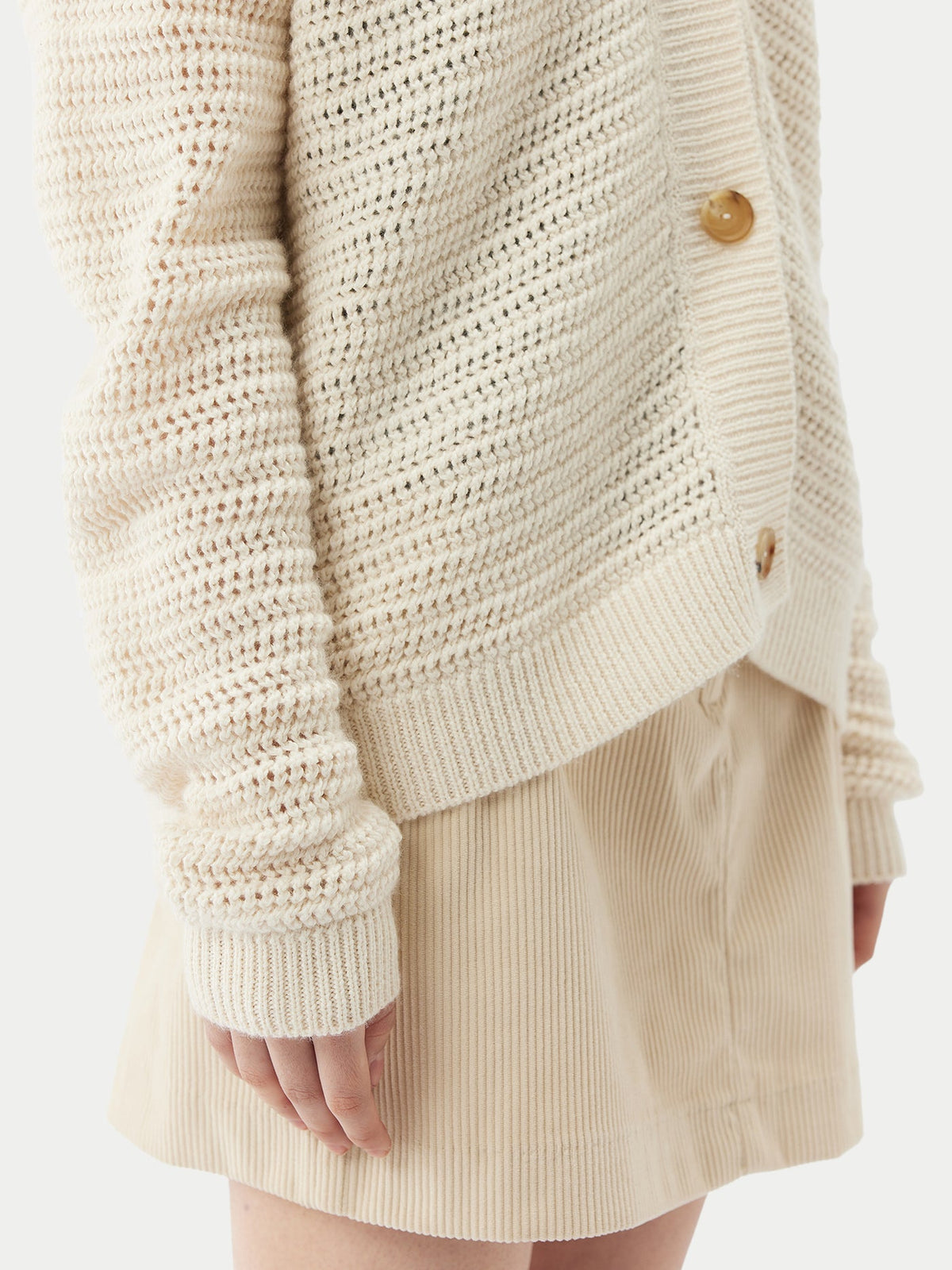 Cotton Cashmere Cardigan — Pure White
