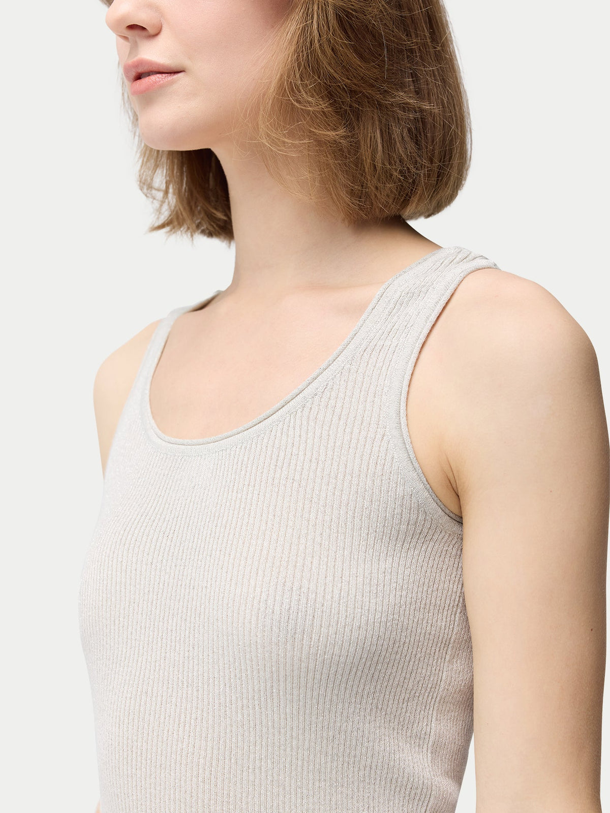 Lightweight Cashmere Silk Tank Top — Pure White