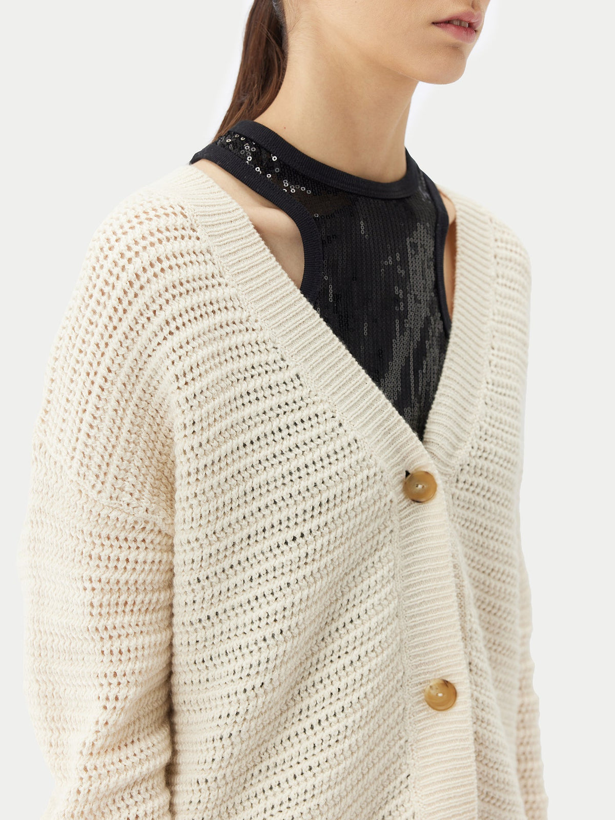 Cotton Cashmere Cardigan — Pure White