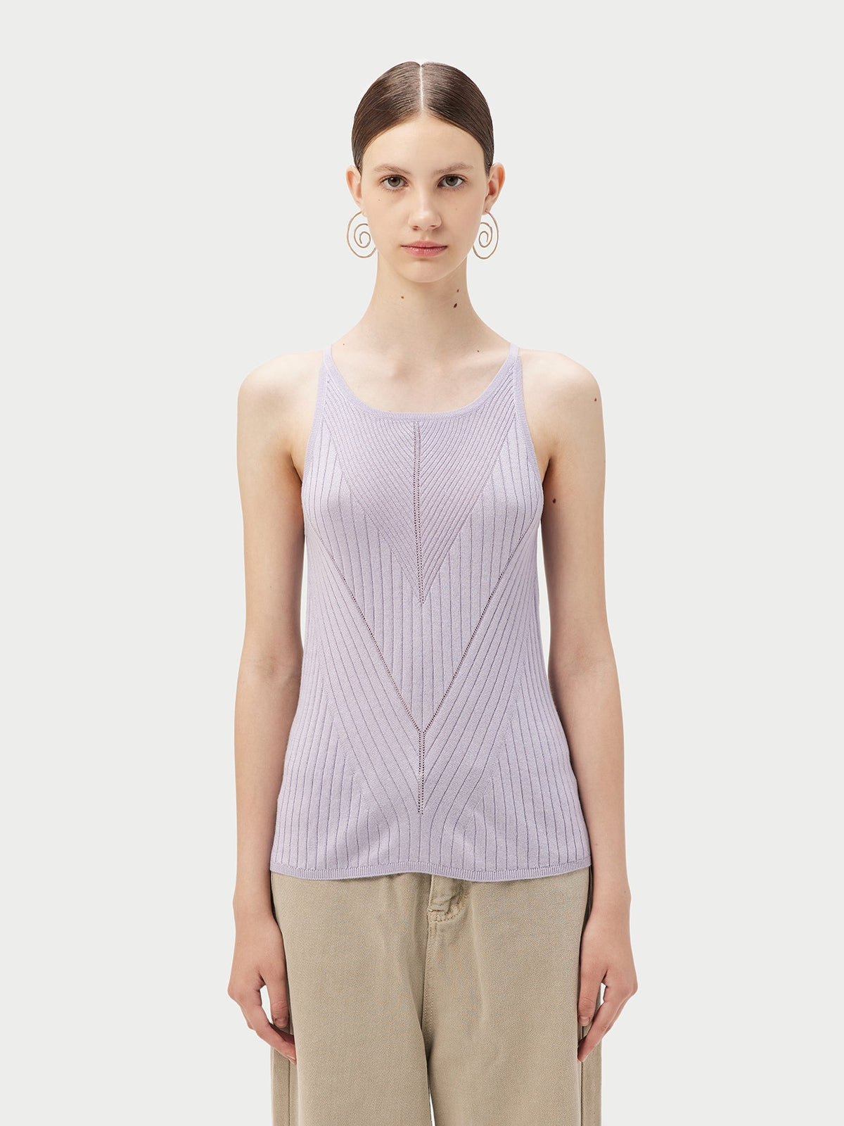 Sleeveless Silk Cashmere Top — Purple Heather