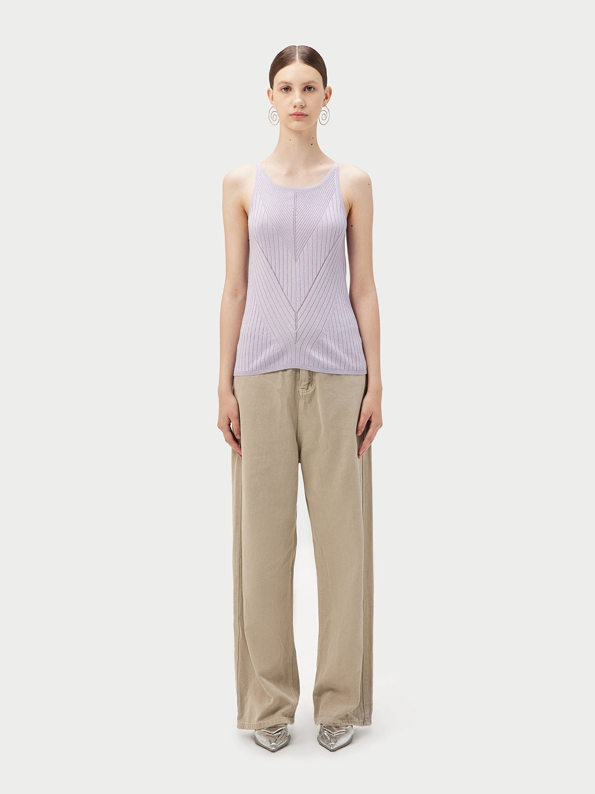 Sleeveless Silk Cashmere Top — Purple Heather