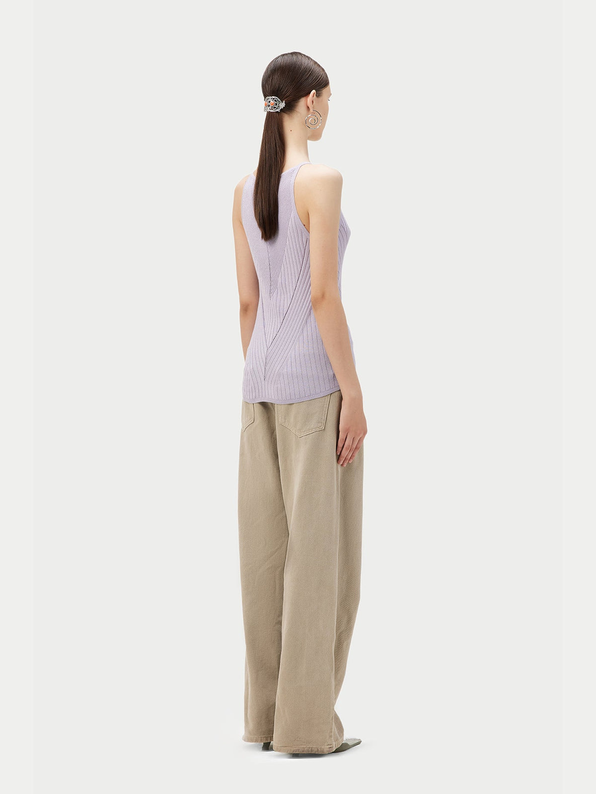 Sleeveless Silk Cashmere Top — Purple Heather