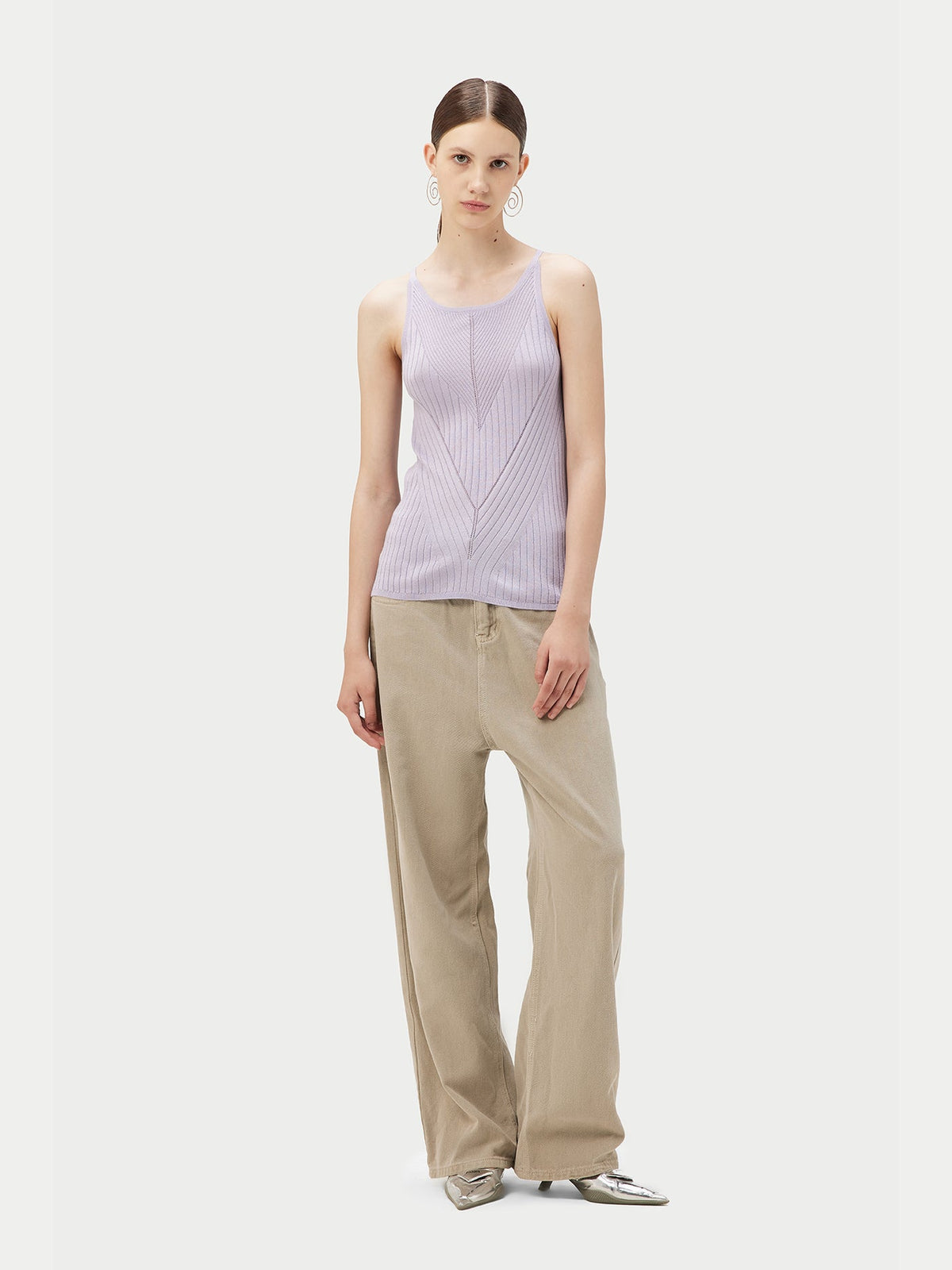 Sleeveless Silk Cashmere Top — Purple Heather