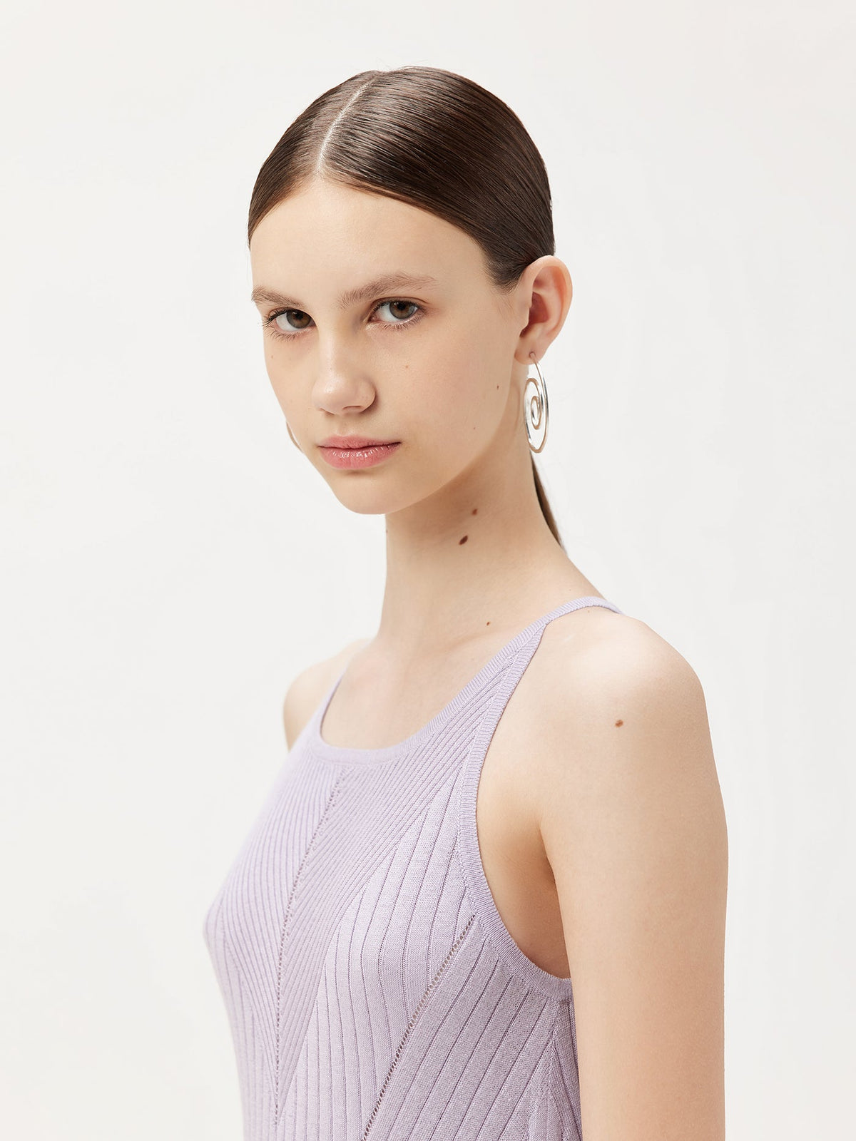 Sleeveless Silk Cashmere Top — Purple Heather