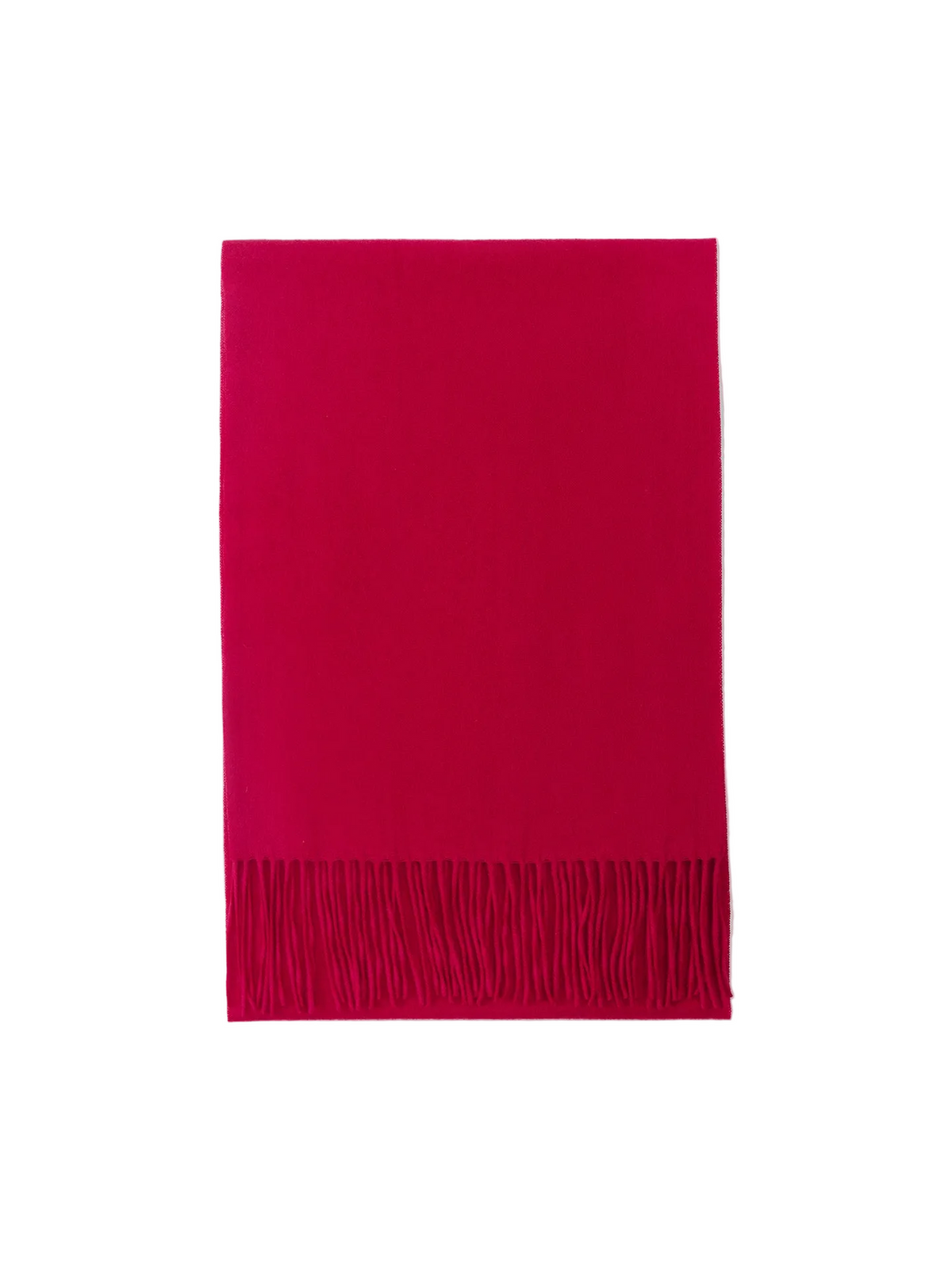 Cashmere Fringed Scarf — Red