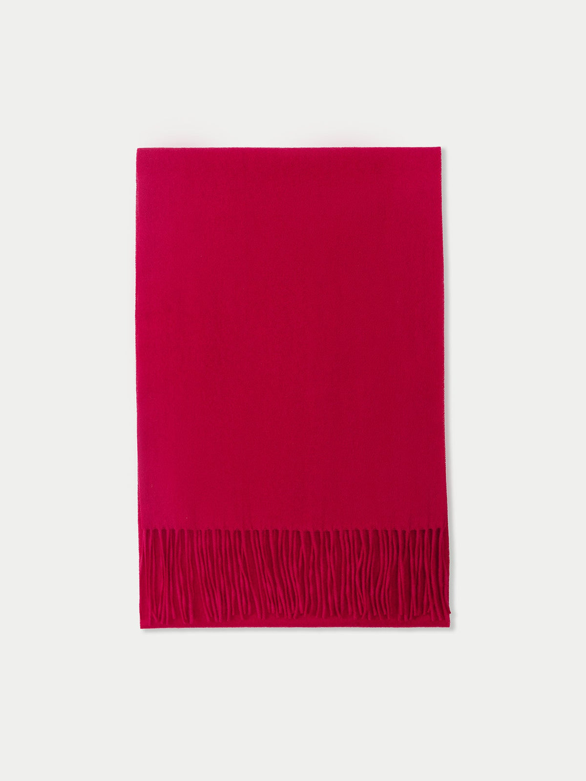 Cashmere Fringed Scarf — Red
