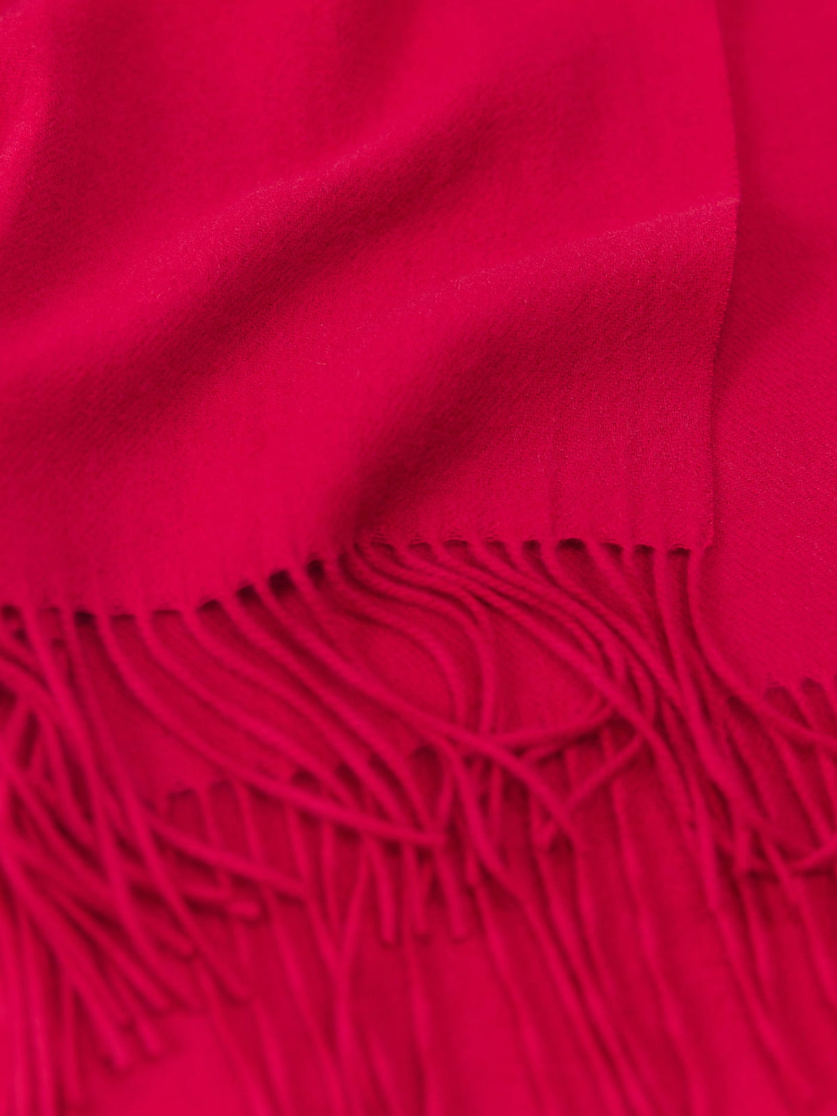 Cashmere Fringed Scarf — Red