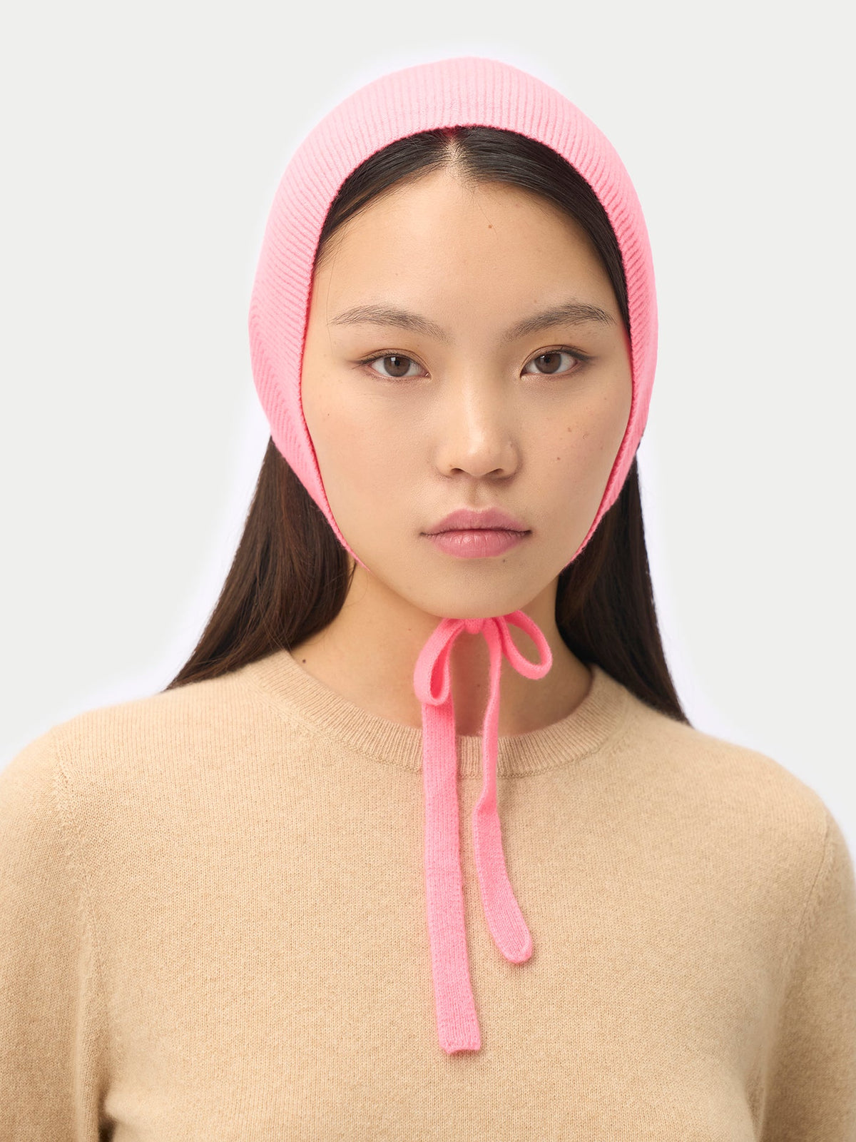 Cashmere Bonnet For Woman — Shell Pink