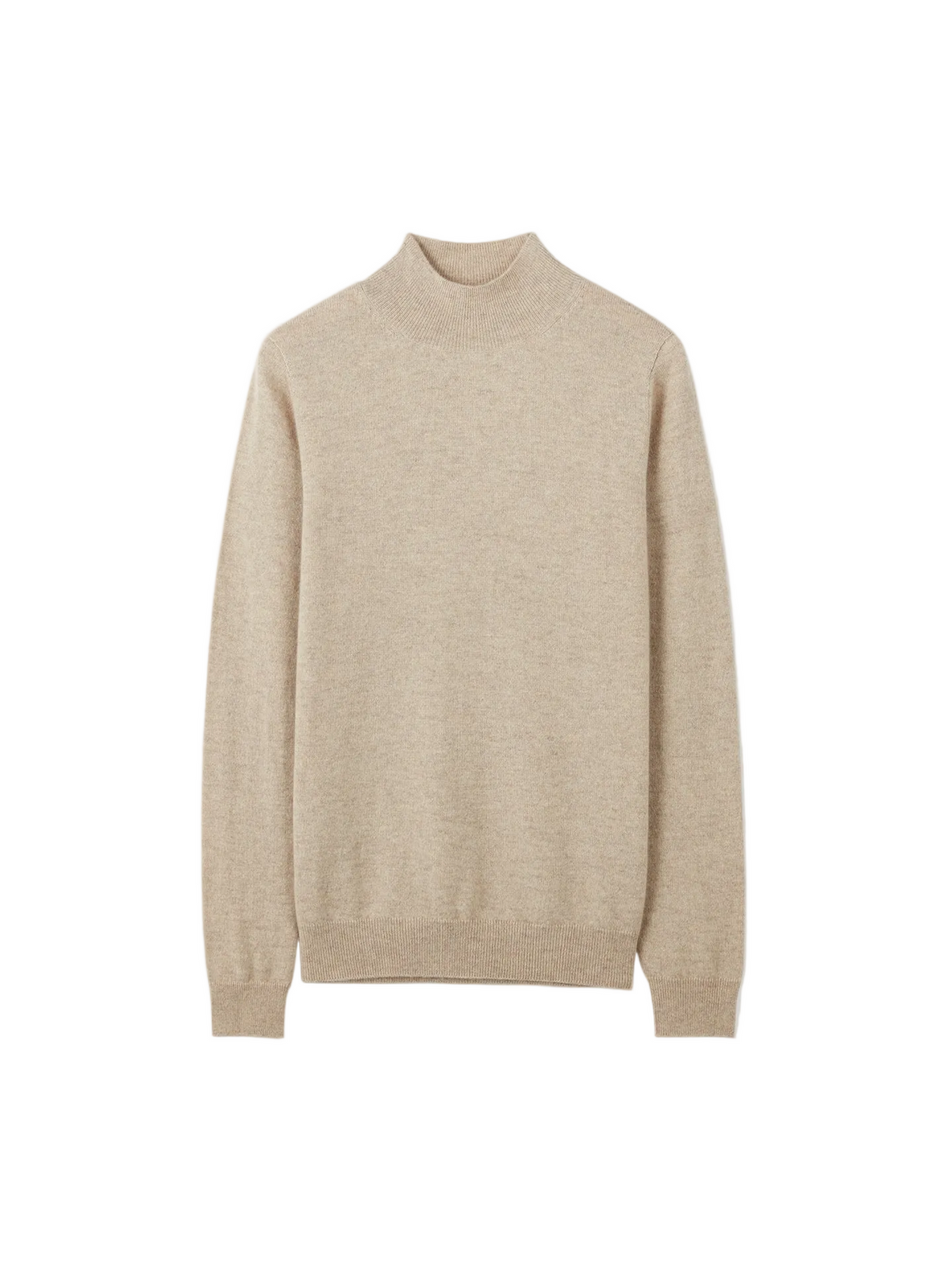 Essential Cashmere Mock Neck Sweater — Soft Beige