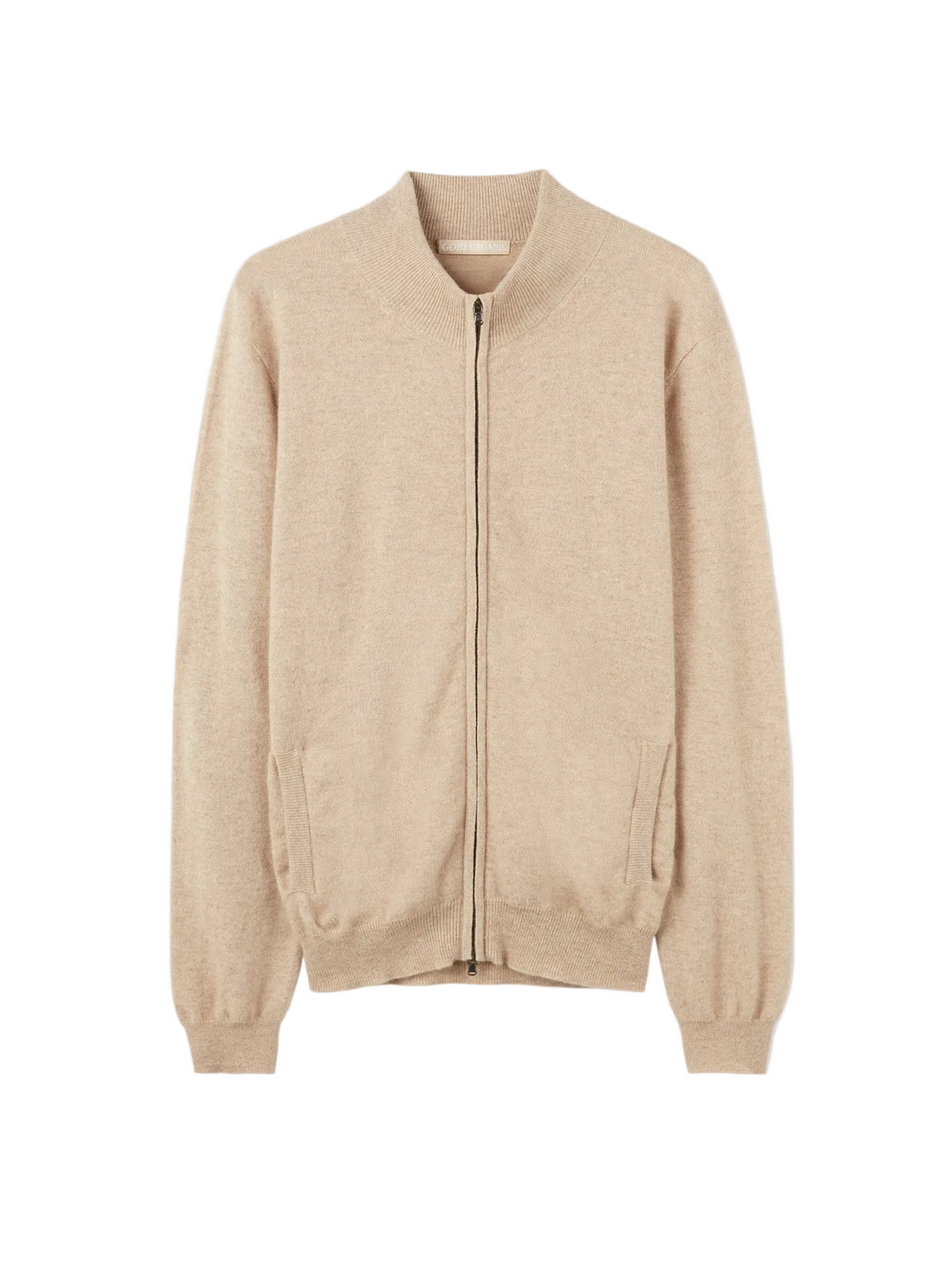 Essential Full-zip Cashmere Cardigan — Soft Beige