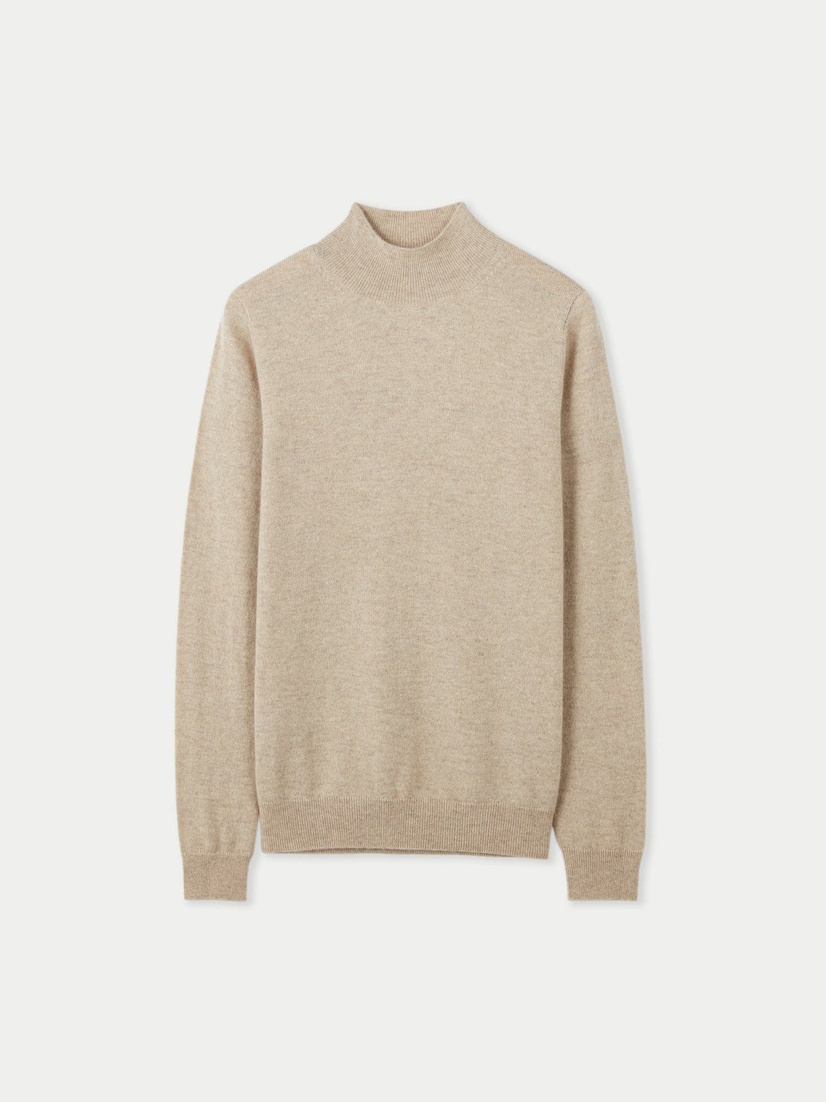 Essential Cashmere Mock Neck Sweater — Soft Beige