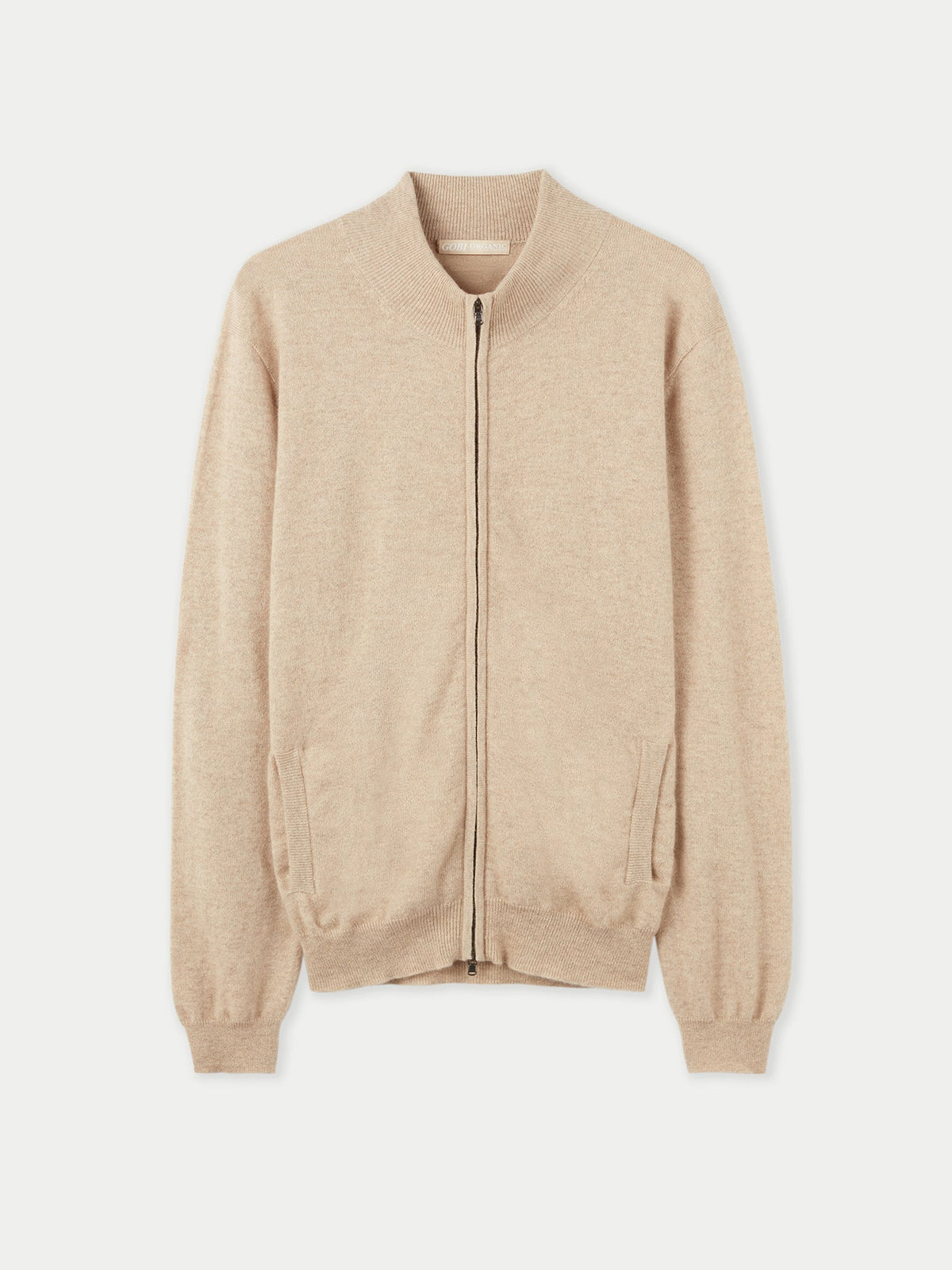 Essential Full-zip Cashmere Cardigan — Soft Beige
