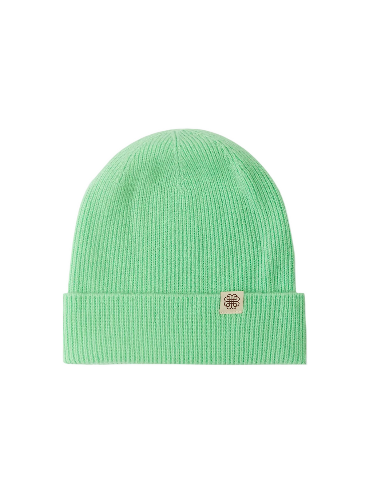 Cashmere Rib Knit Beanie — Soft Green