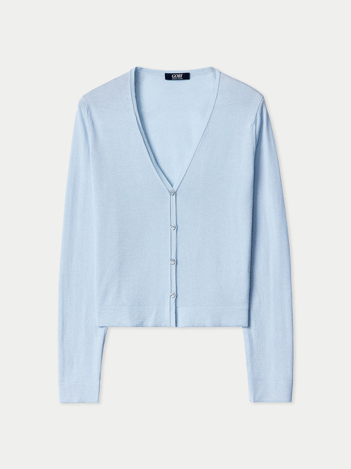 Lightweight Cashmere Silk Cardigan — Soft Ice