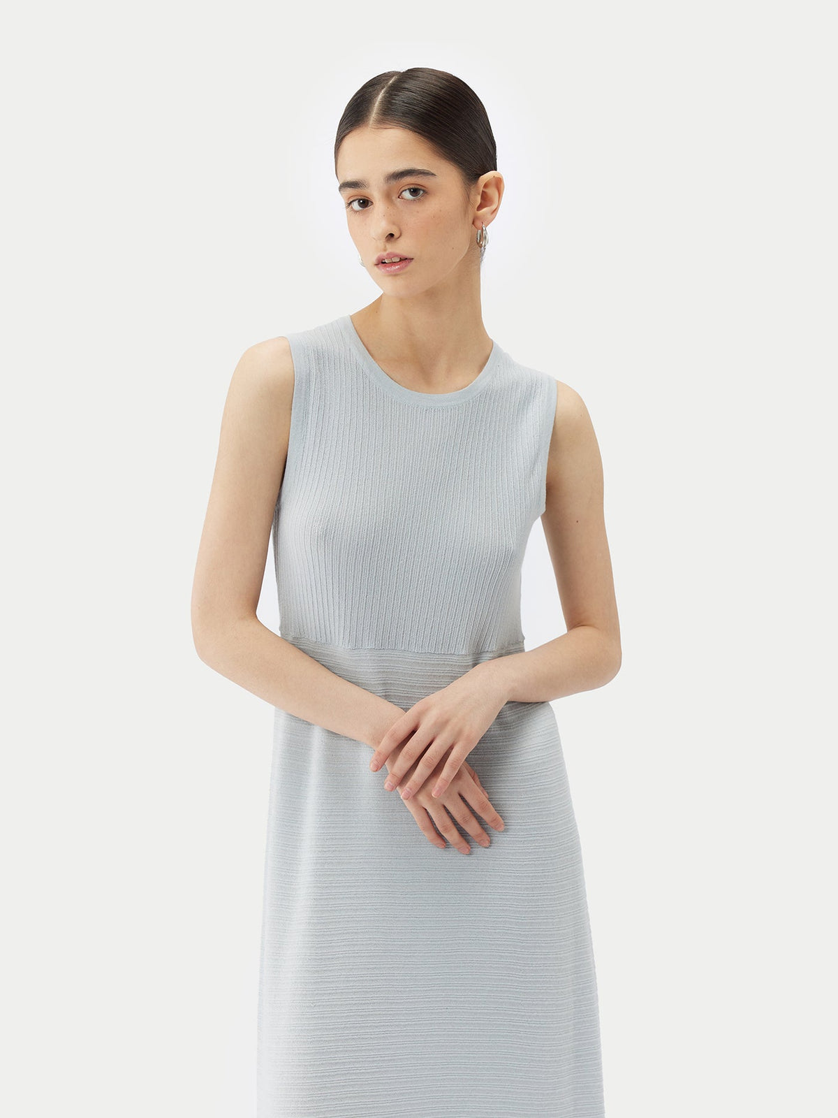 Lightweight Cashmere Silk Dress — Soft Ice