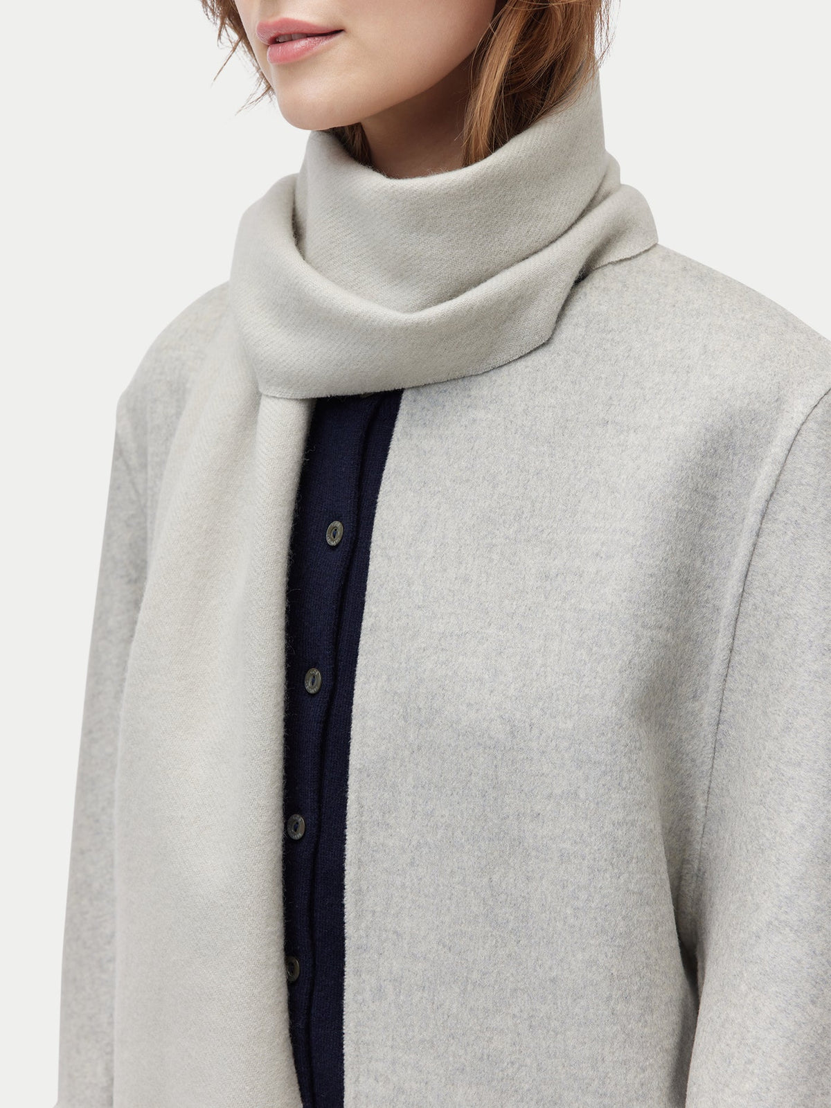 Pure Cashmere Warmth Woven Scarf — Soft Mist