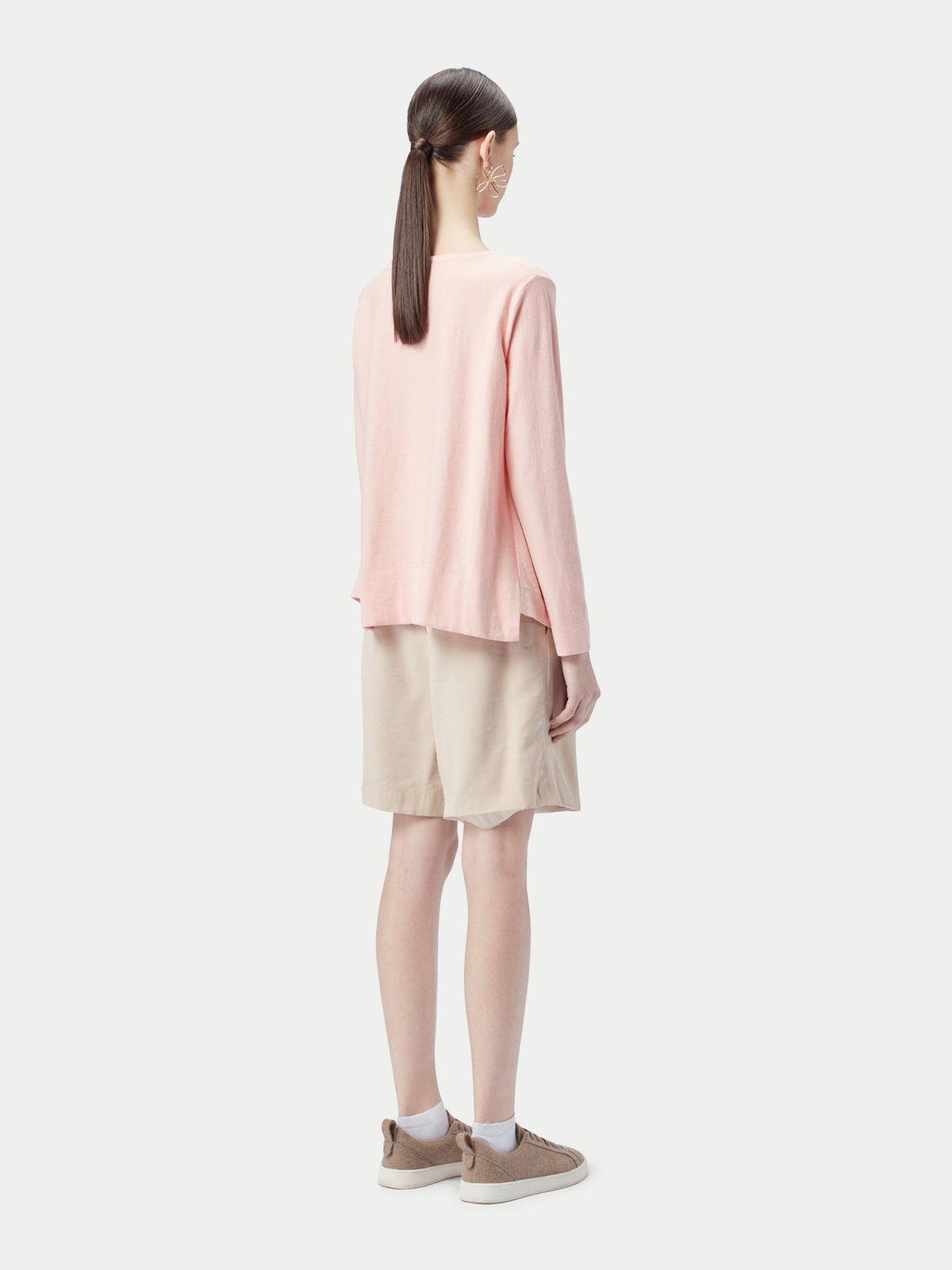 Boatneck Cotton Silk Cashmere Blend Sweater — Soft Primrose