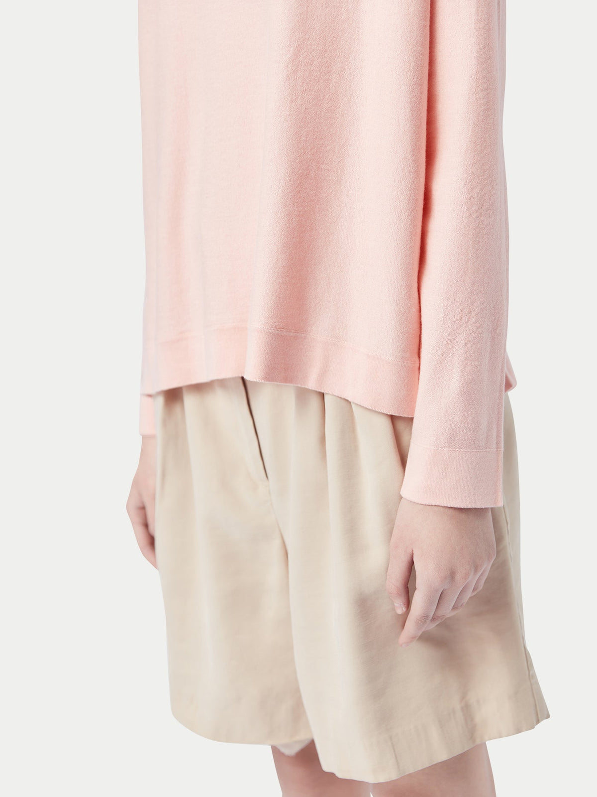 Boatneck Cotton Silk Cashmere Blend Sweater — Soft Primrose