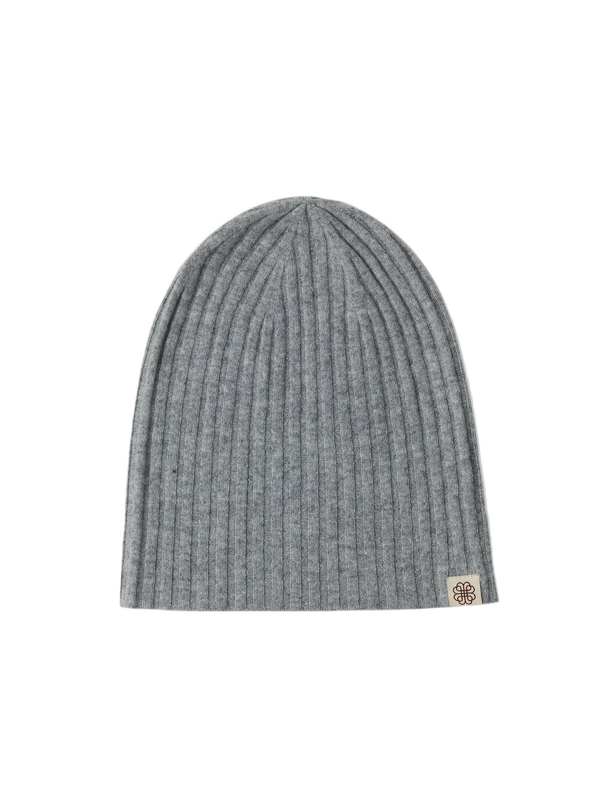 Cashmere Rib Knit Hat — Soft Silver