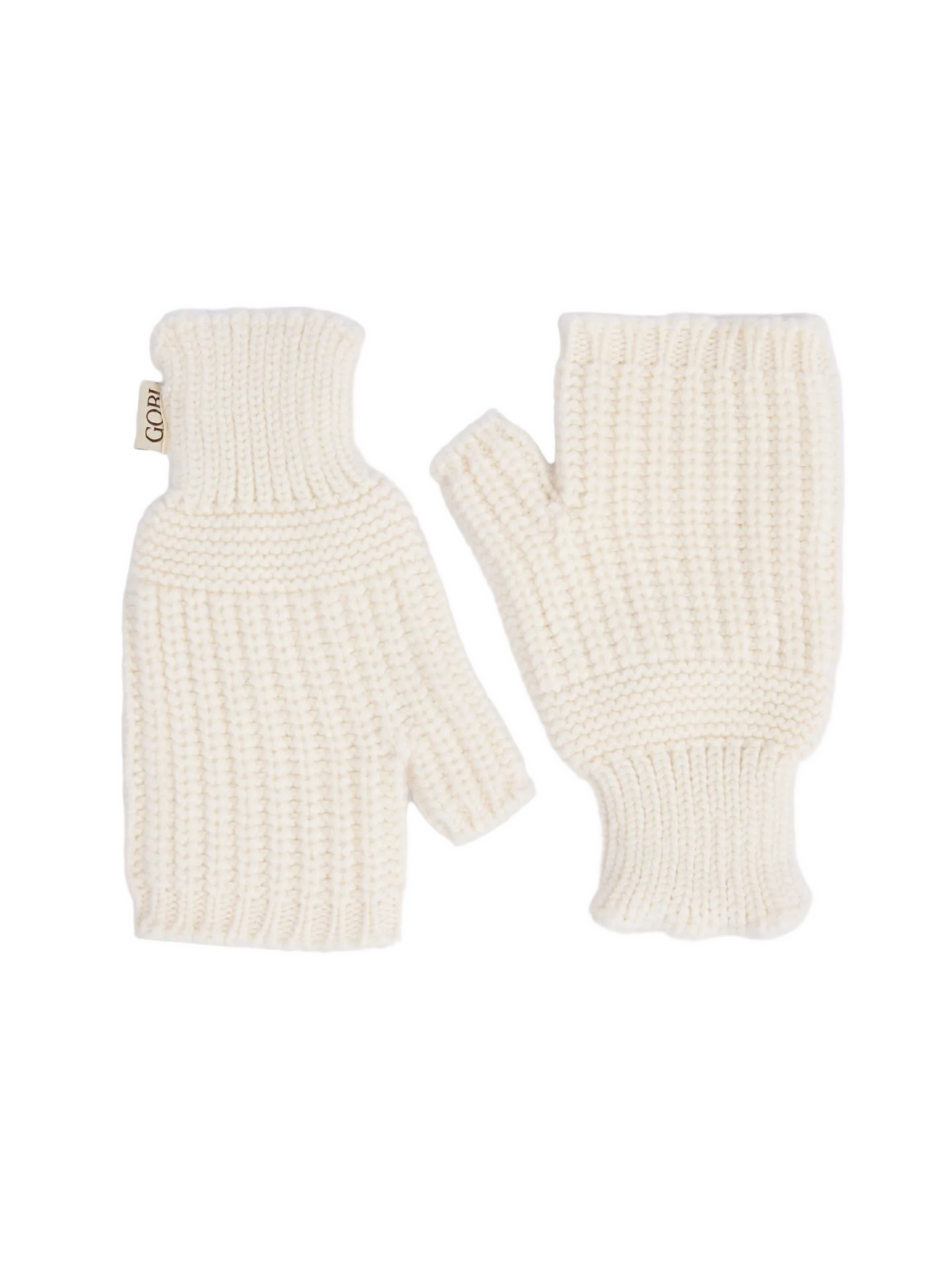 Rib-knit Cashmere Gloves — Soft White
