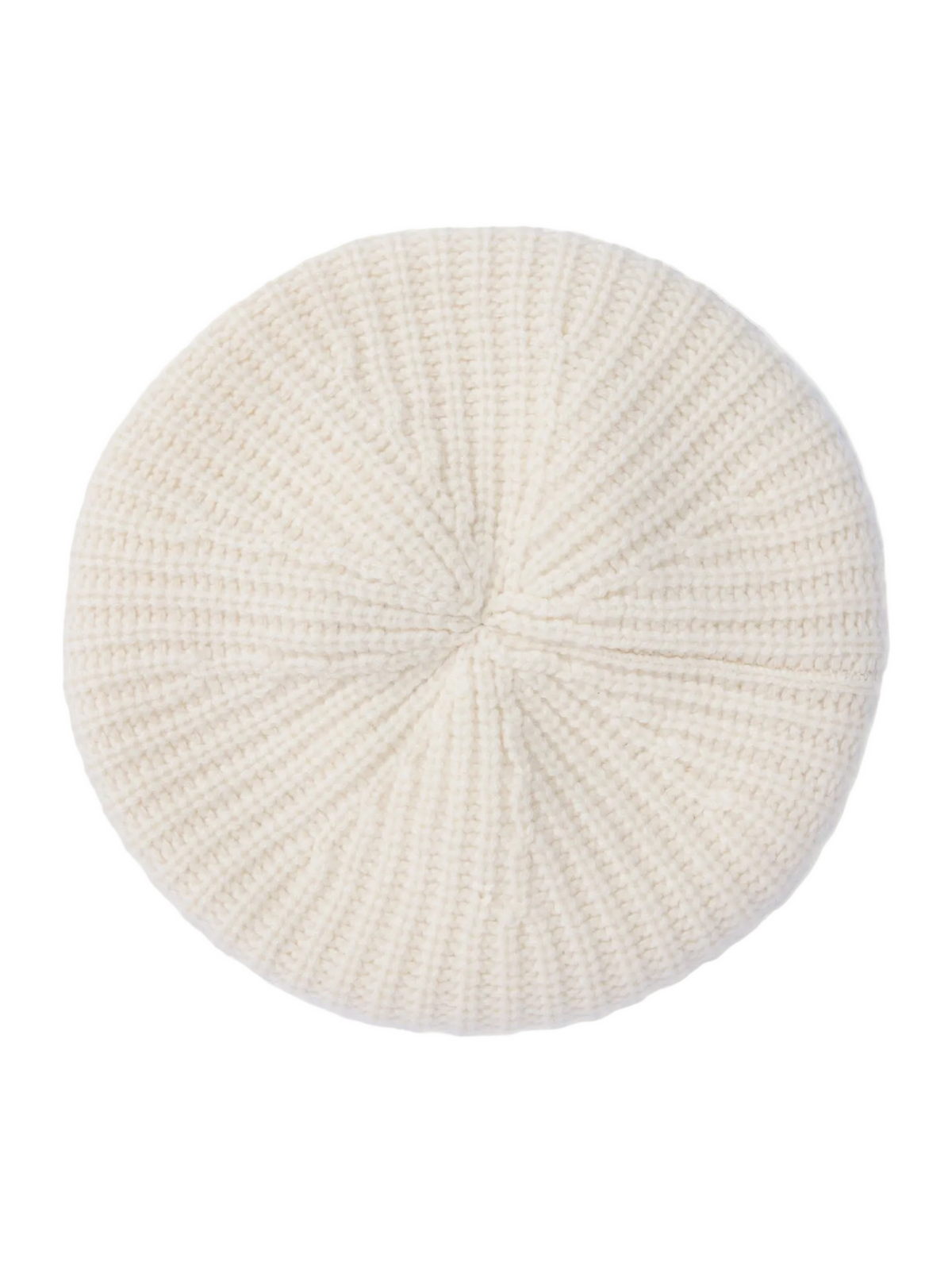Textured Knit Beret — Soft White