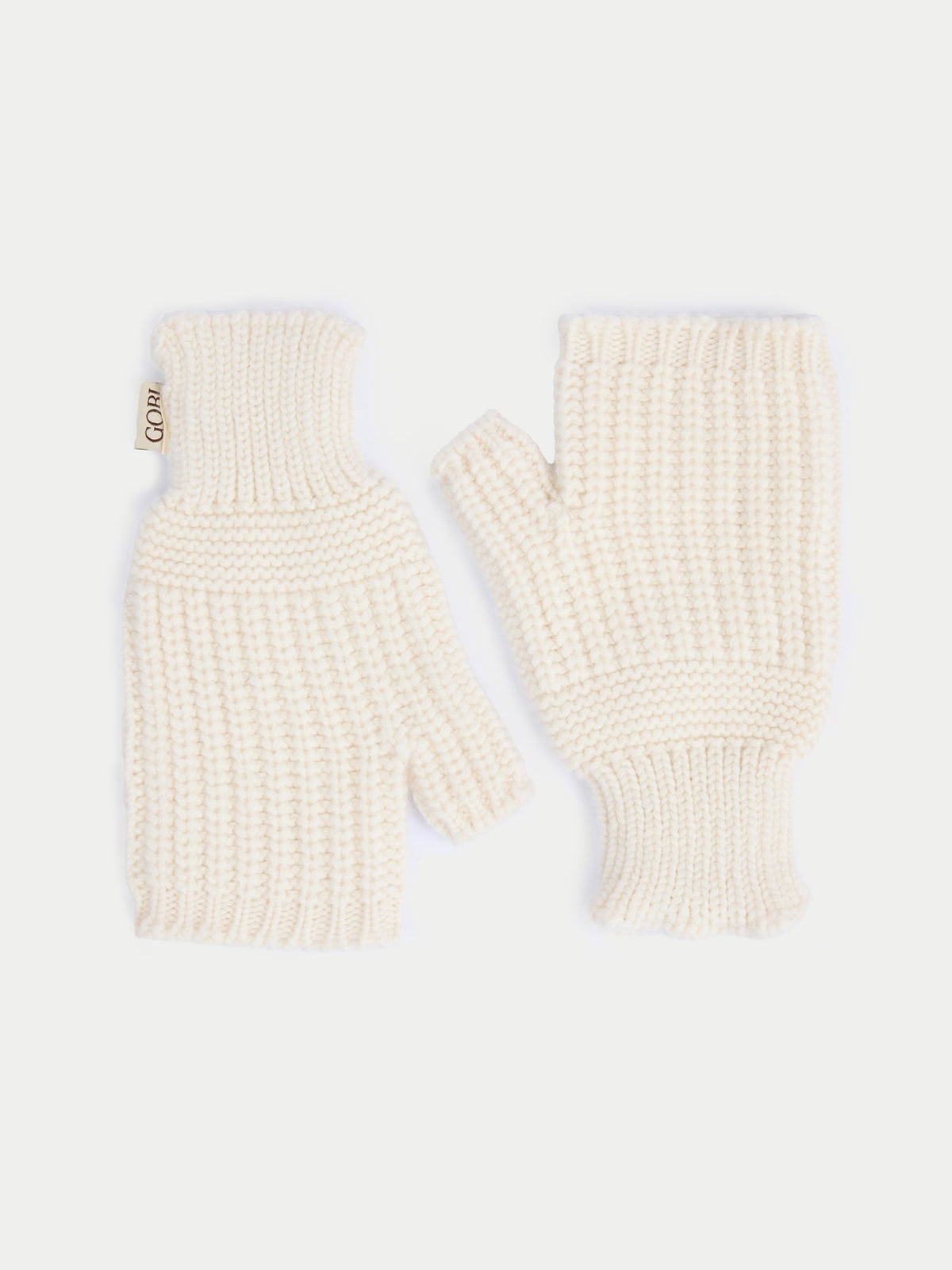 Rib-knit Cashmere Gloves — Soft White