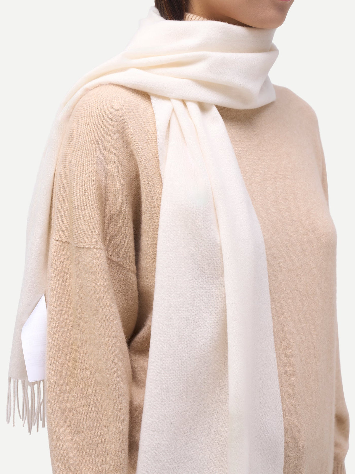 Cashmere Woven Scarf — Soft White