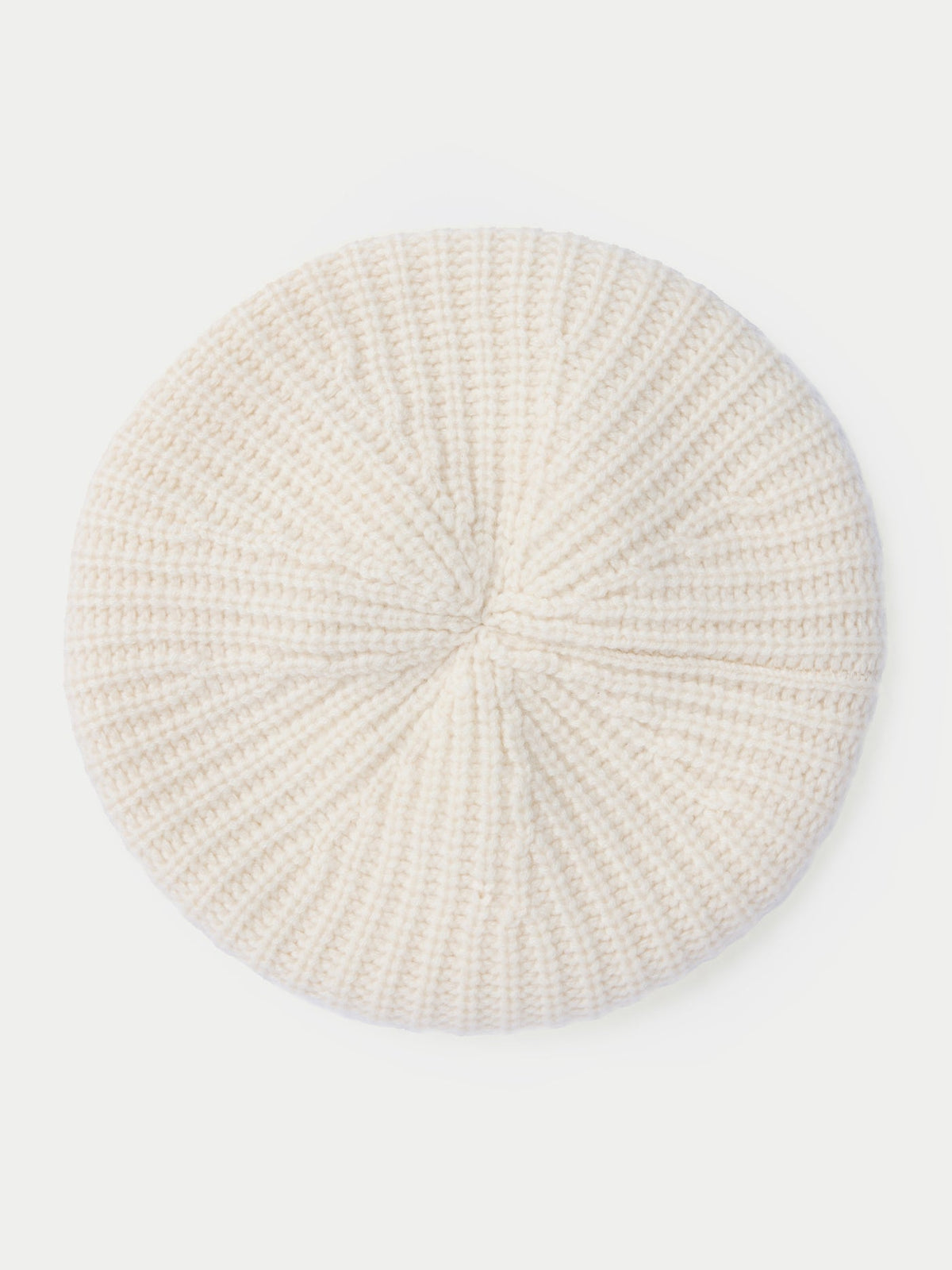 Textured Knit Beret — Soft White