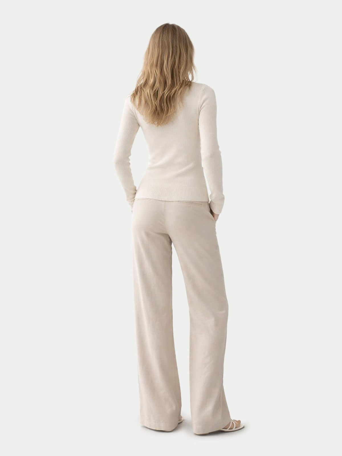 Buttoned Cashmere V-neck Cardigan — Soft White