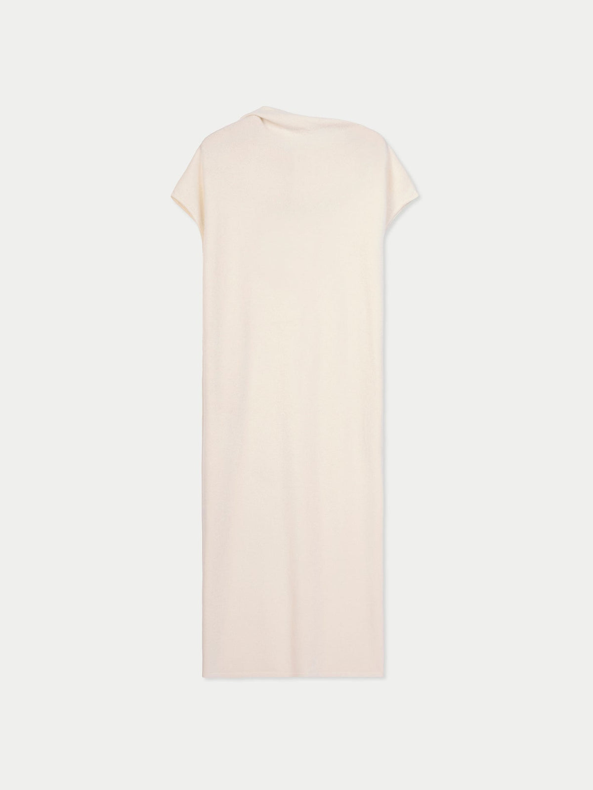 Cashmere Tie-neck Dress — Soft White
