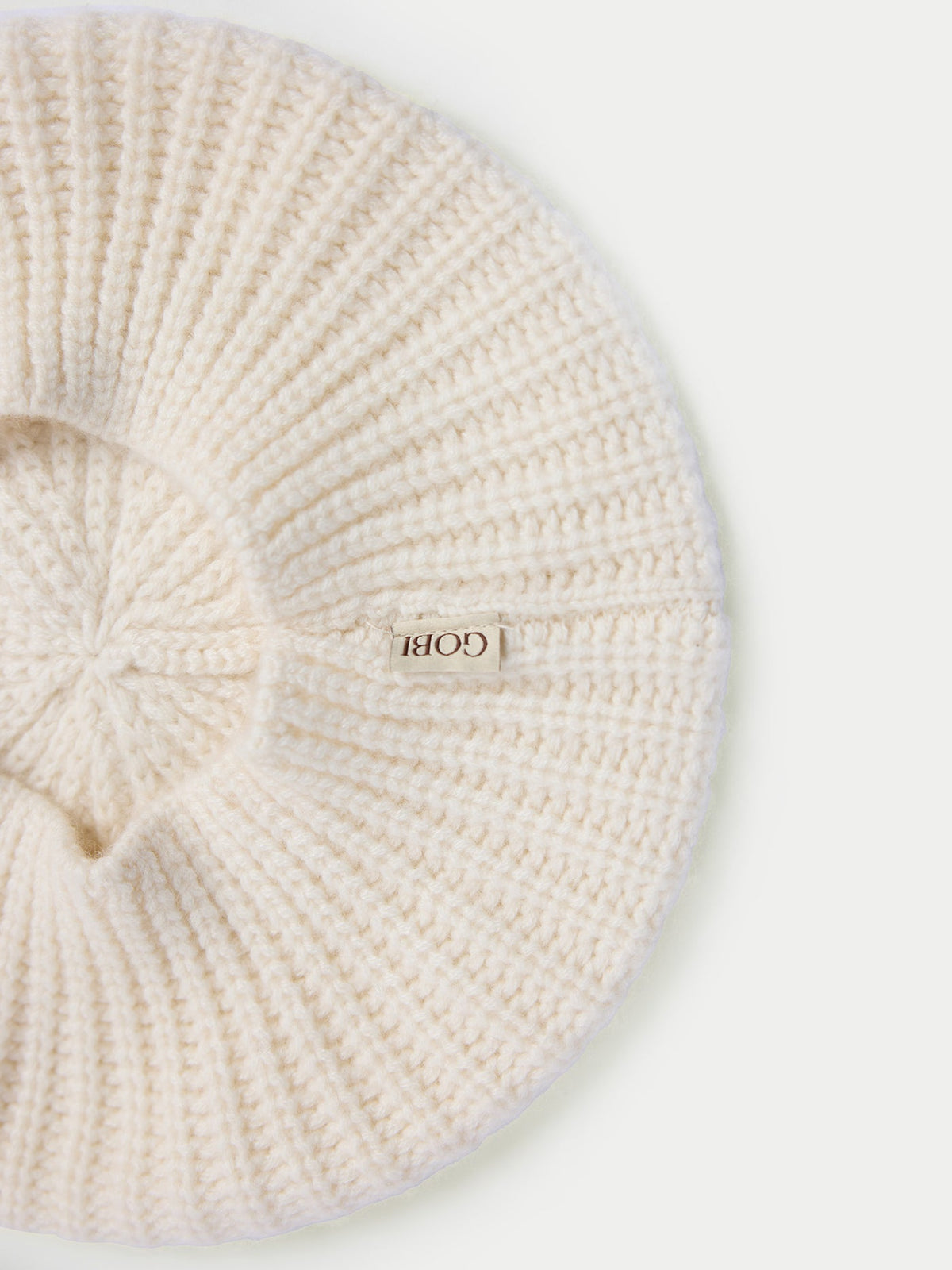 Textured Knit Beret — Soft White