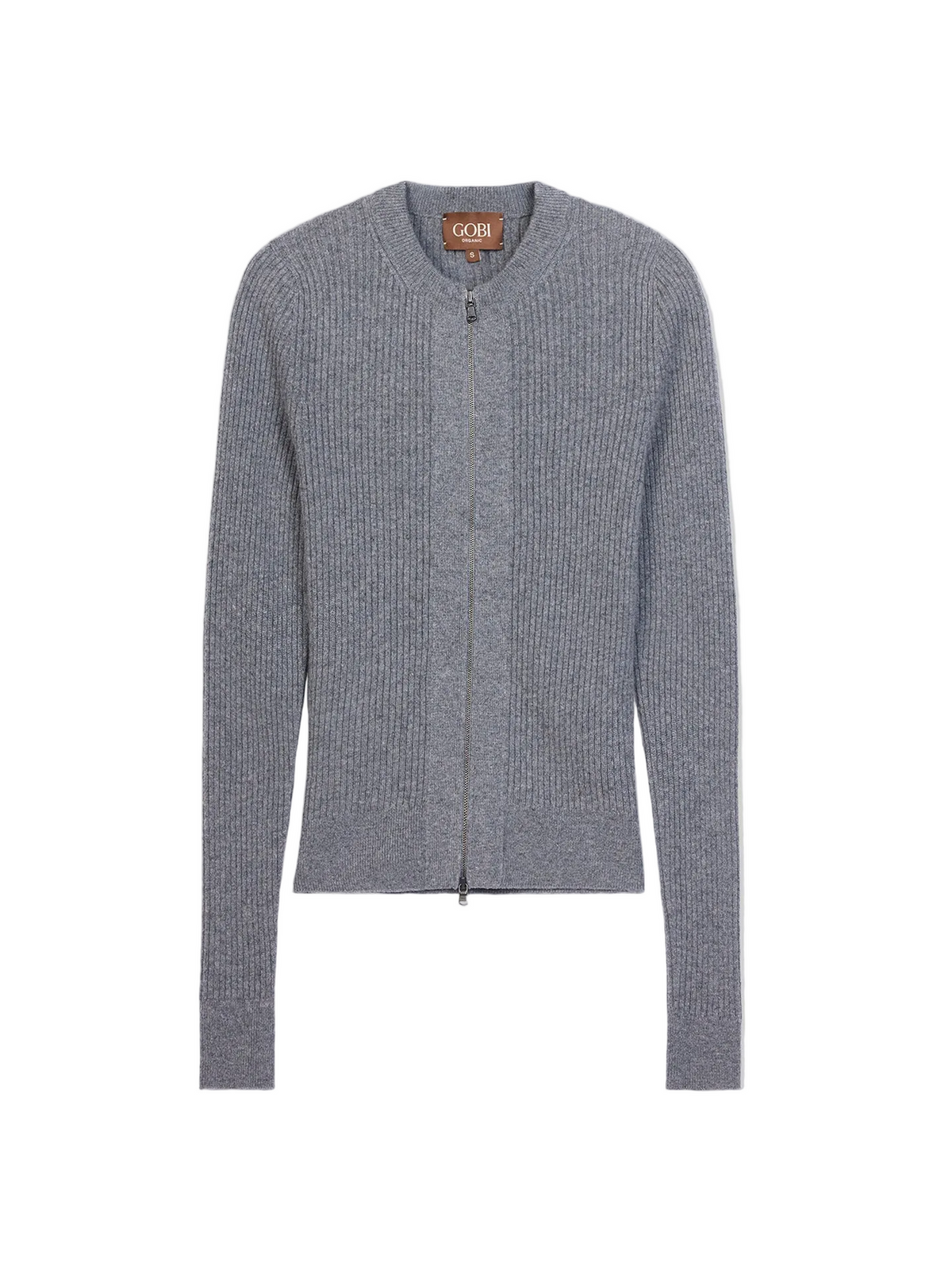 Cashmere Two-way Zip Cardigan — Steel Gray