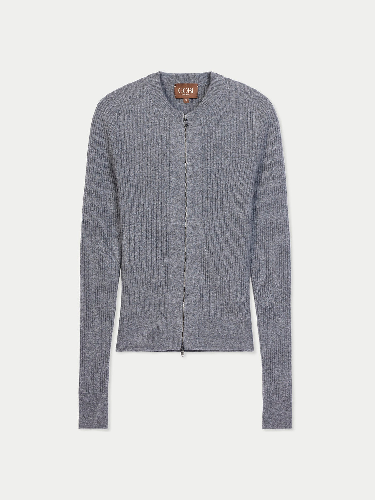 Cashmere Two-way Zip Cardigan — Steel Gray