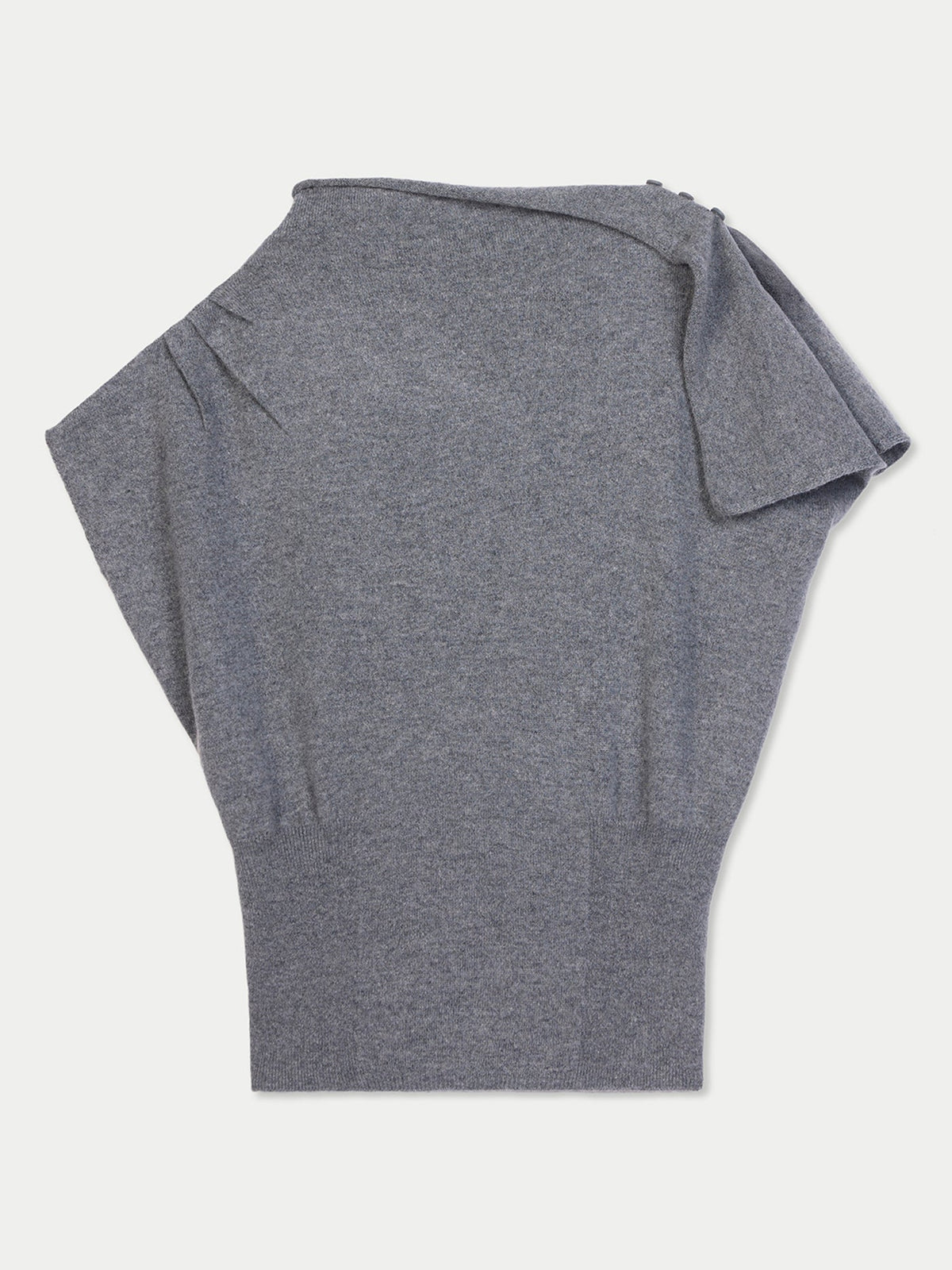 Cashmere Asymmetrical Top — Steel Gray