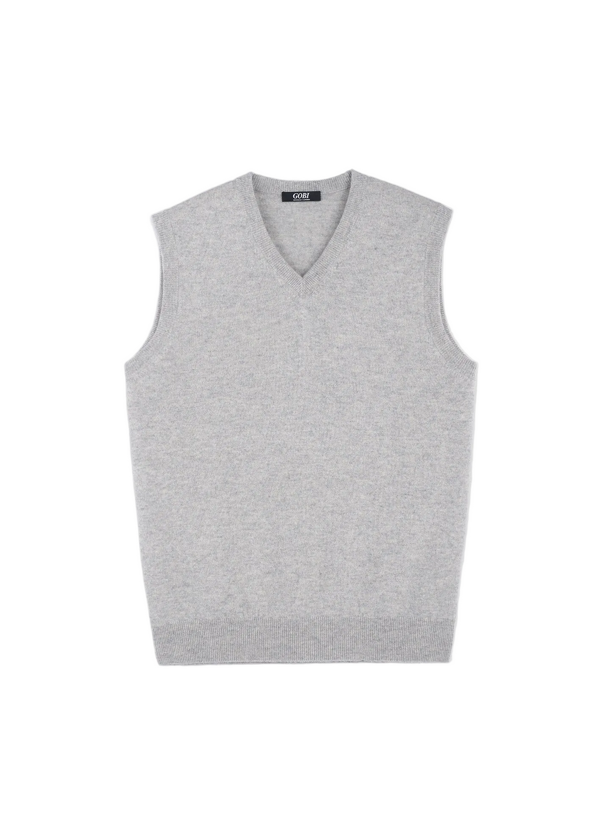 Essential Natural Color V-neck Cashmere Vest — Steel Silver
