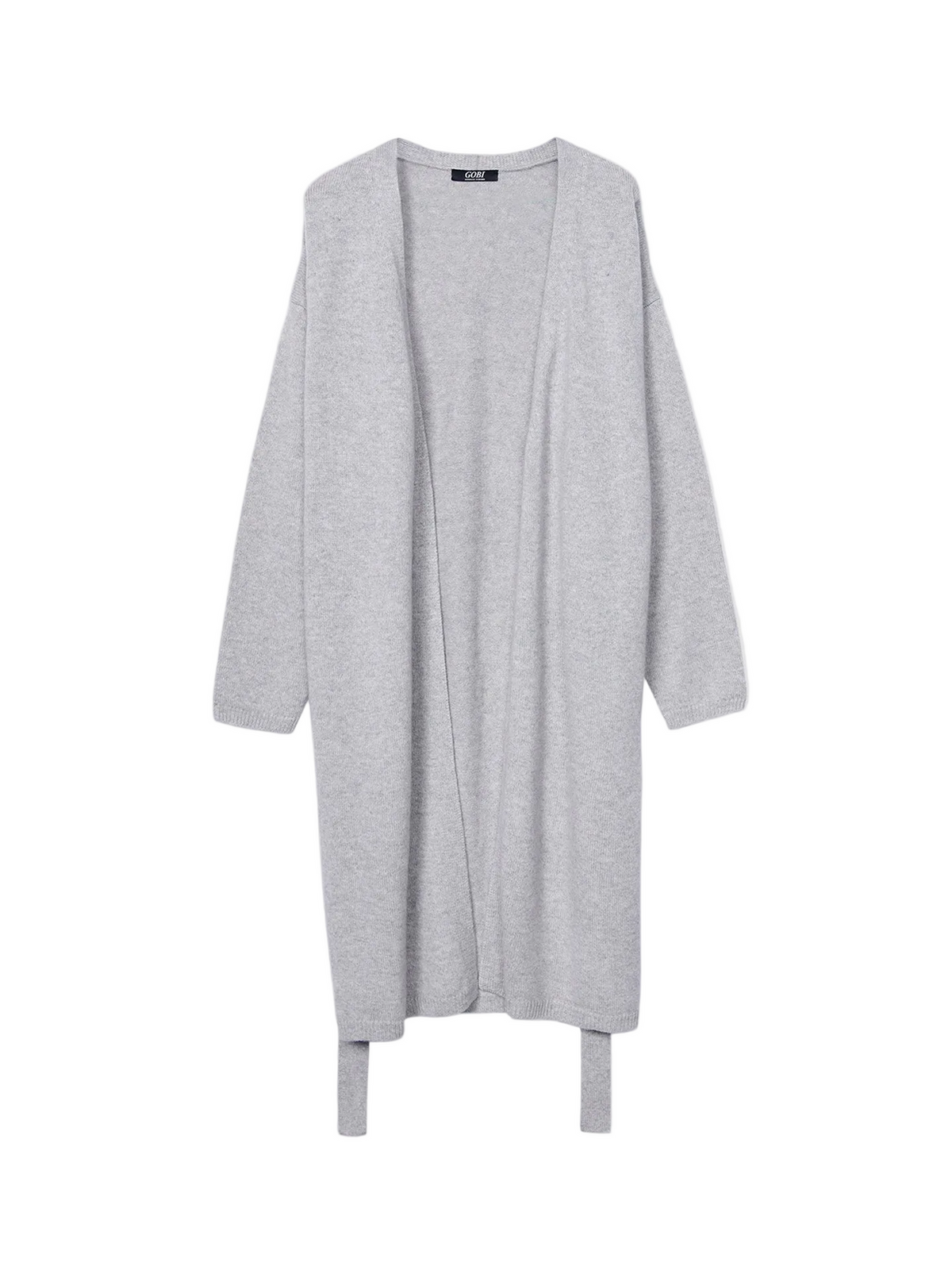 Long Maternity Cashmere Robe — Steel Silver