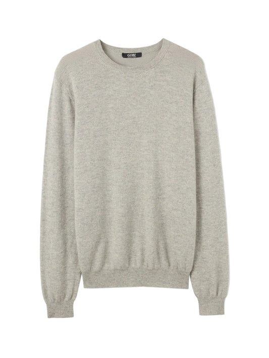 Essential Crewneck Cashmere Sweater — Steel Silver