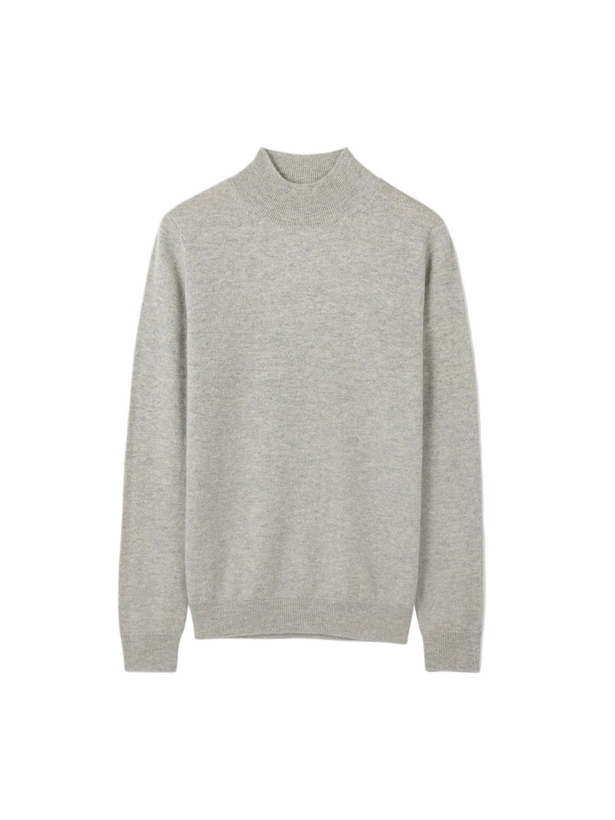 Essential Cashmere Mock Neck Sweater — Steel Silver