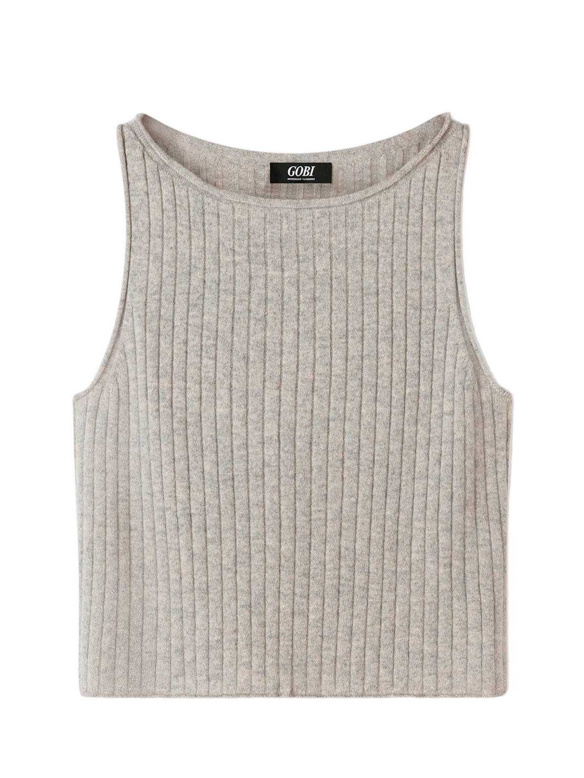 Cashmere Crop Top — Steel Silver