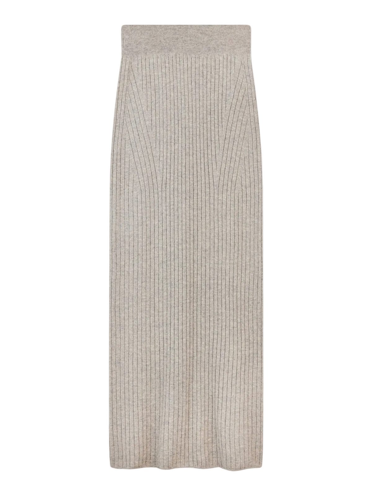 Cashmere Midi Skirt — Steel Silver