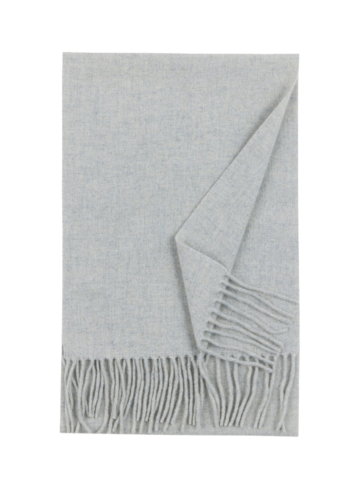 Cashmere Fringed Scarf — Steel Silver