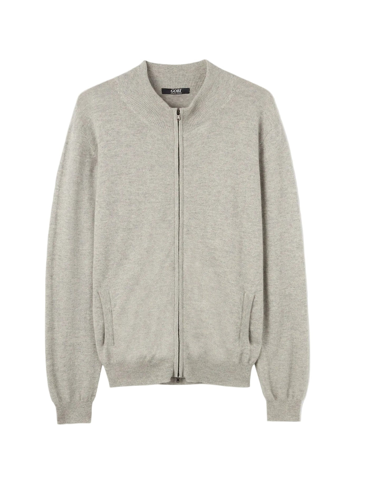 Essential Full-zip Cashmere Cardigan — Steel Silver
