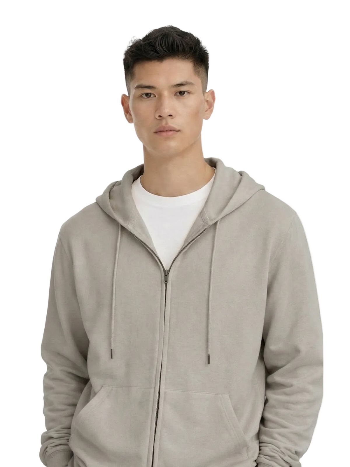 Cashmere Zip Hoodie — Steel Silver
