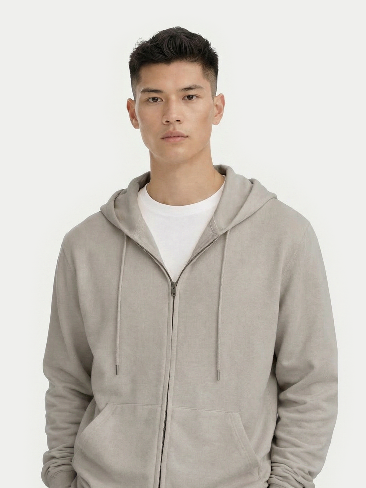 Cashmere Zip Hoodie — Steel Silver