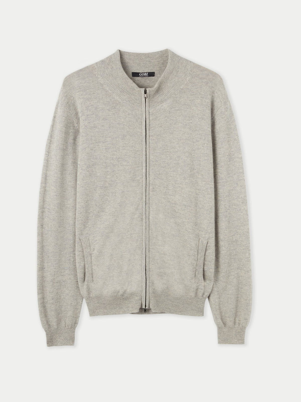 Essential Full-zip Cashmere Cardigan — Steel Silver