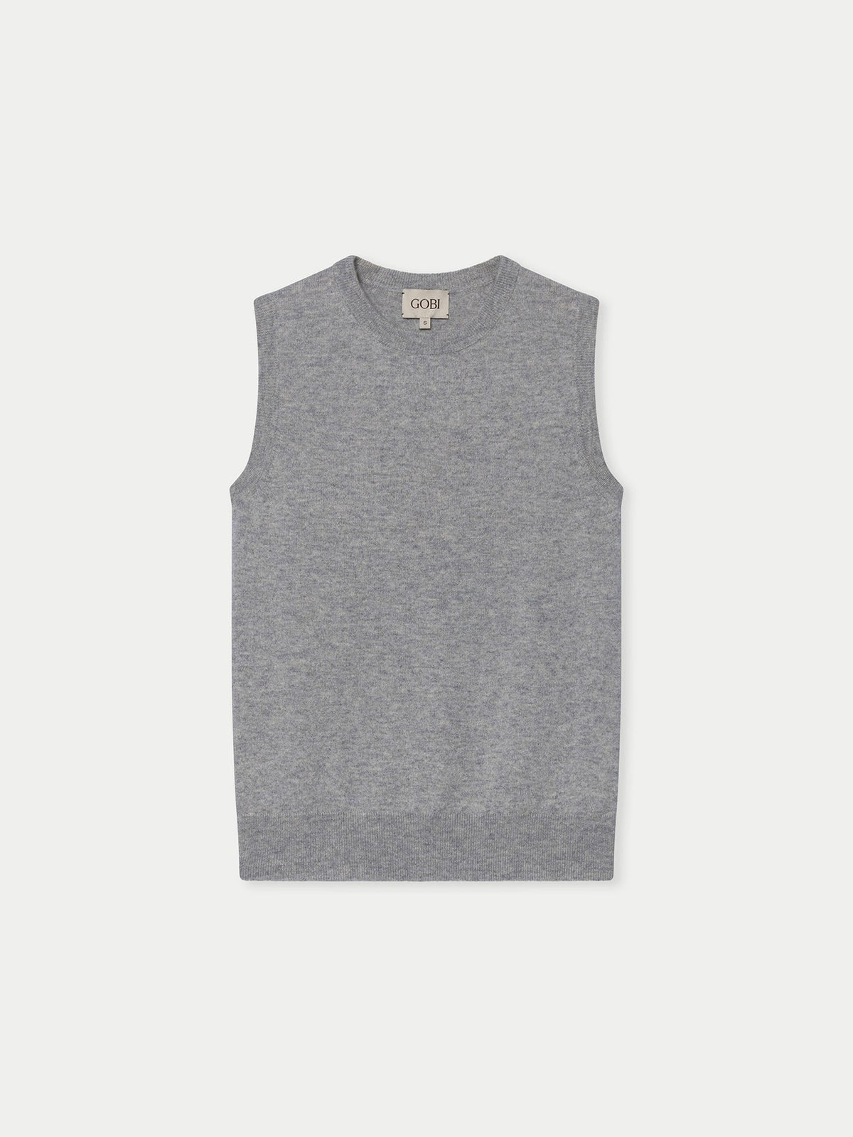 Timeless Cashmere Crewneck Vest — Steel Silver