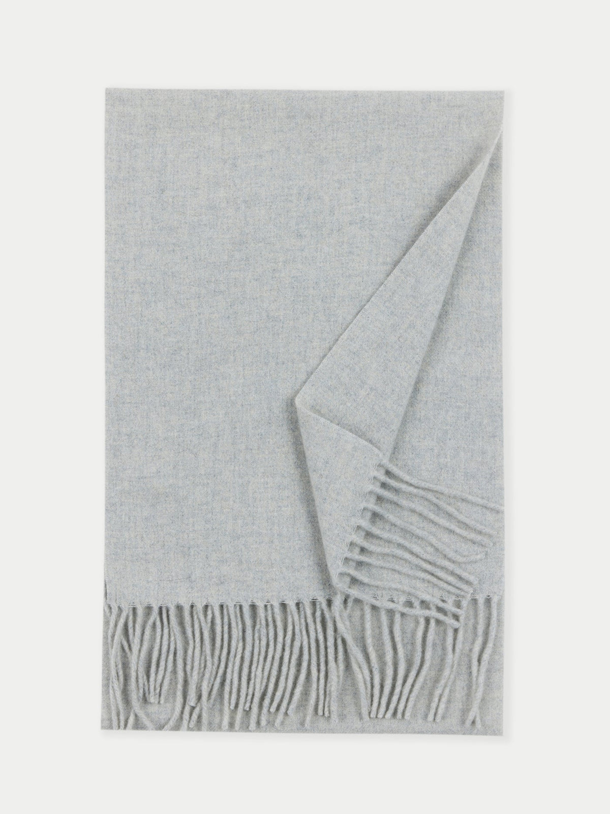 Cashmere Fringed Scarf — Steel Silver