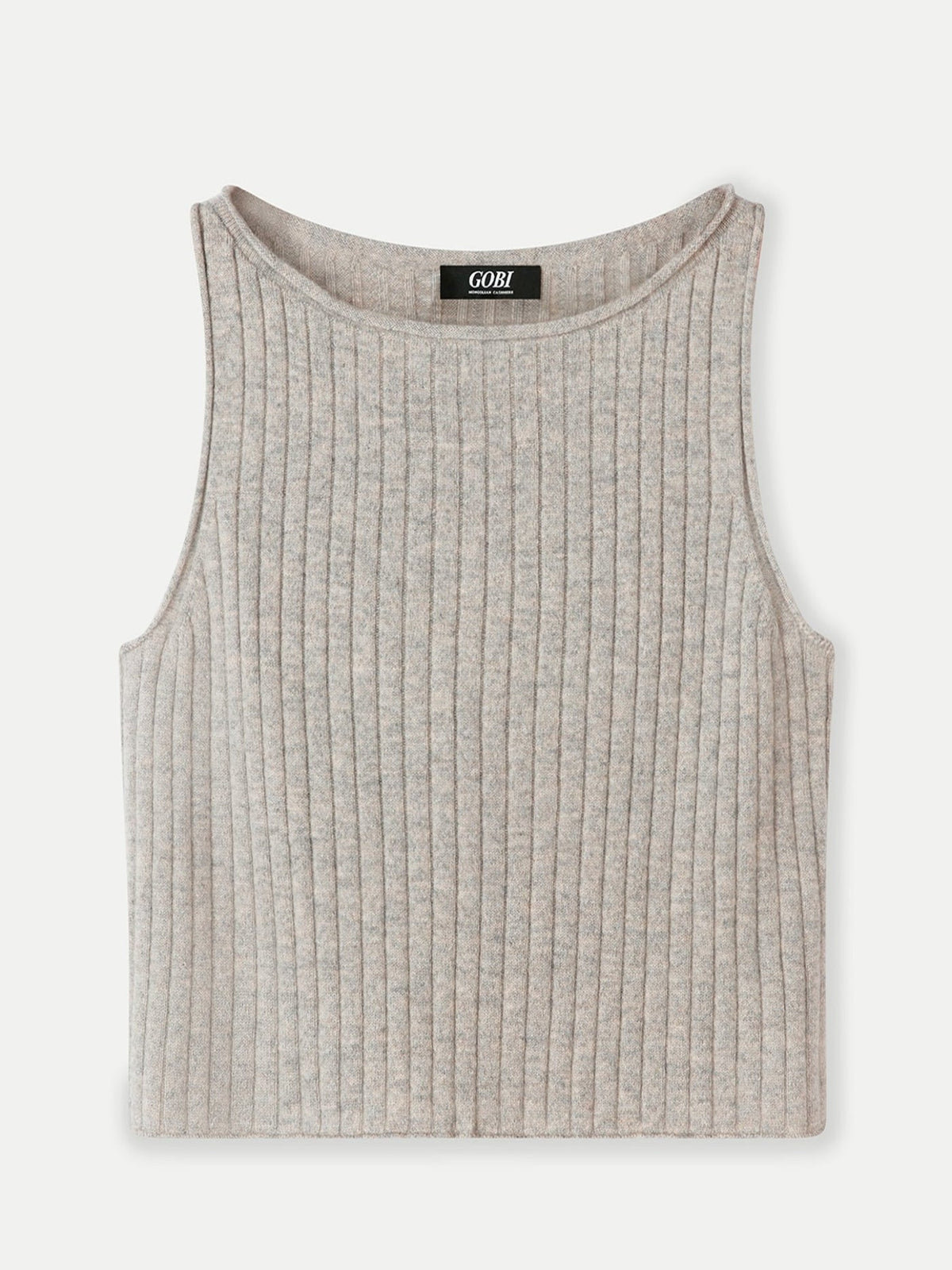 Cashmere Crop Top — Steel Silver