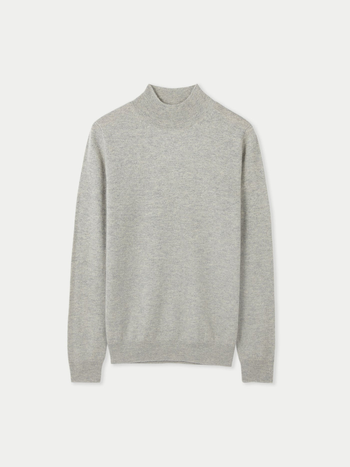 Essential Cashmere Mock Neck Sweater — Steel Silver