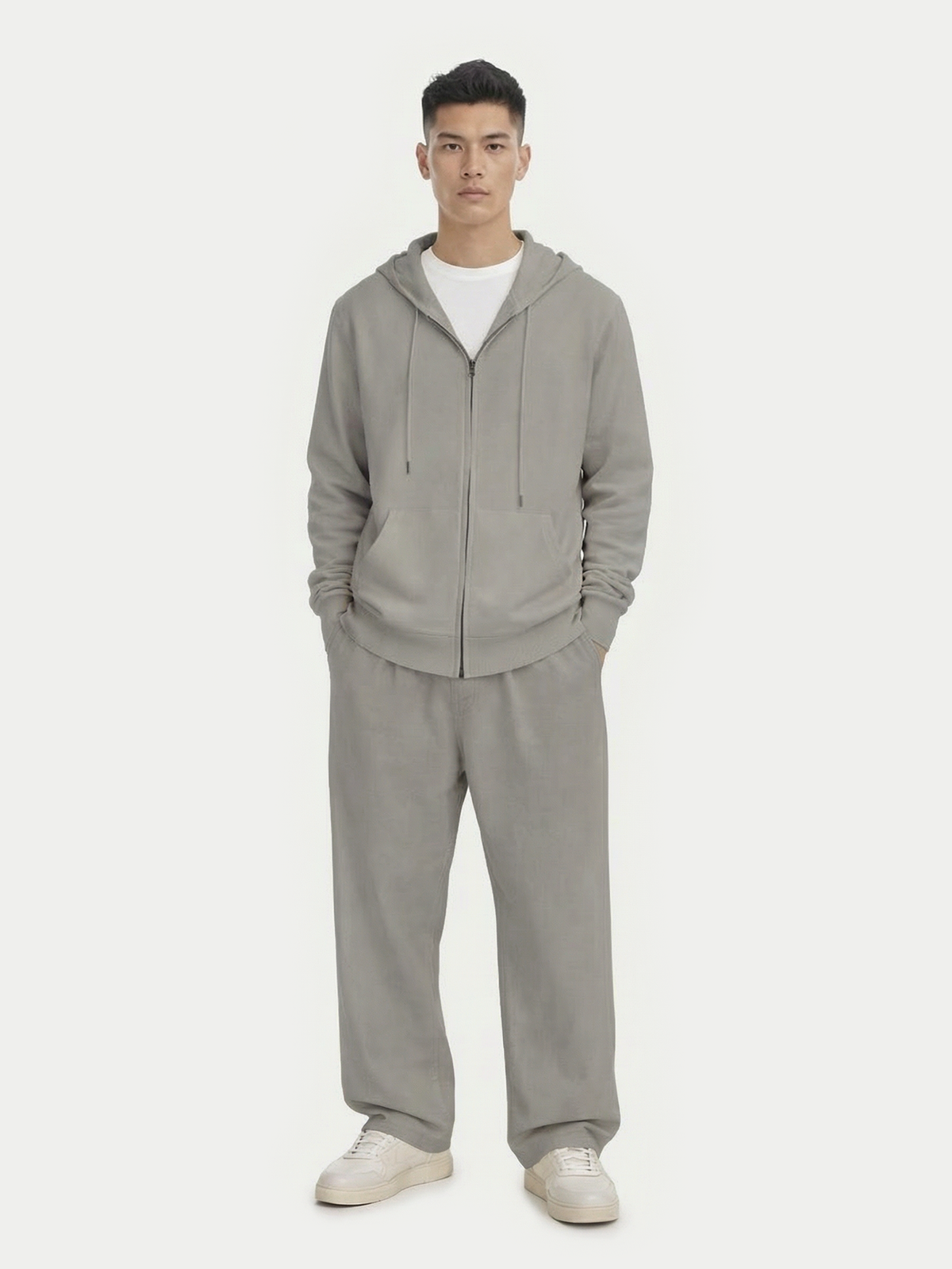Cashmere Zip Hoodie — Steel Silver
